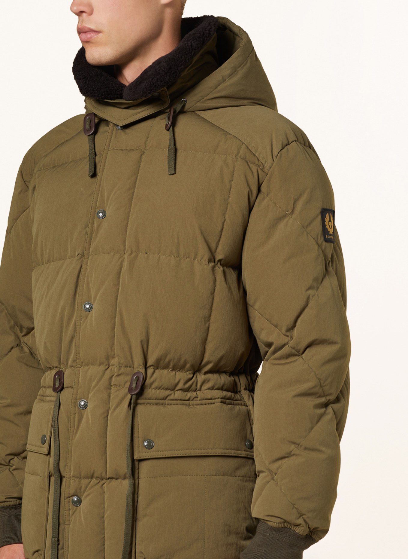 BELSTAFF Down jacket HAWTHORN with real fur, Color: OLIVE (Image 5)