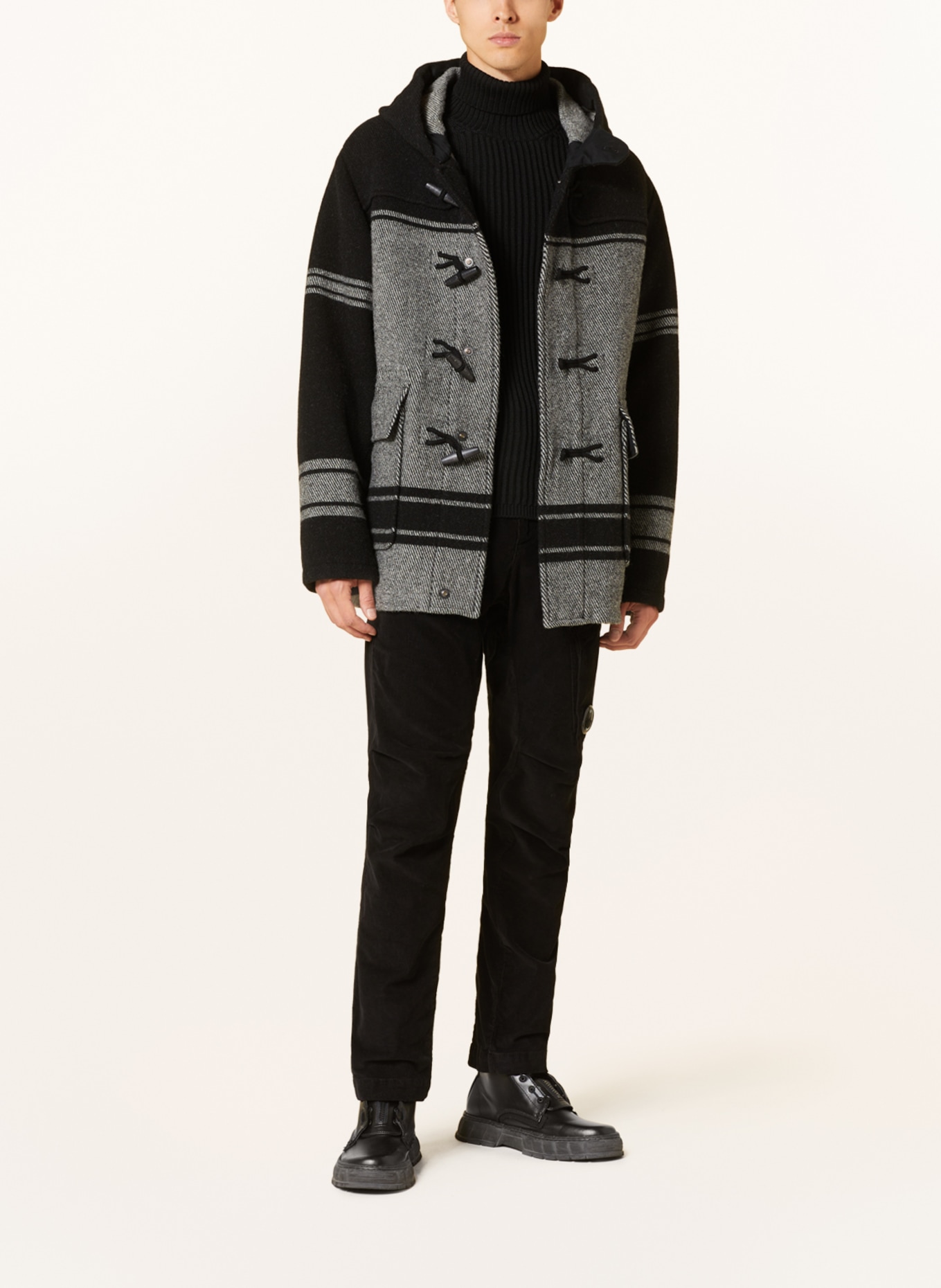 C.P. COMPANY Duffle coat, Color: BLACK/ WHITE (Image 2)