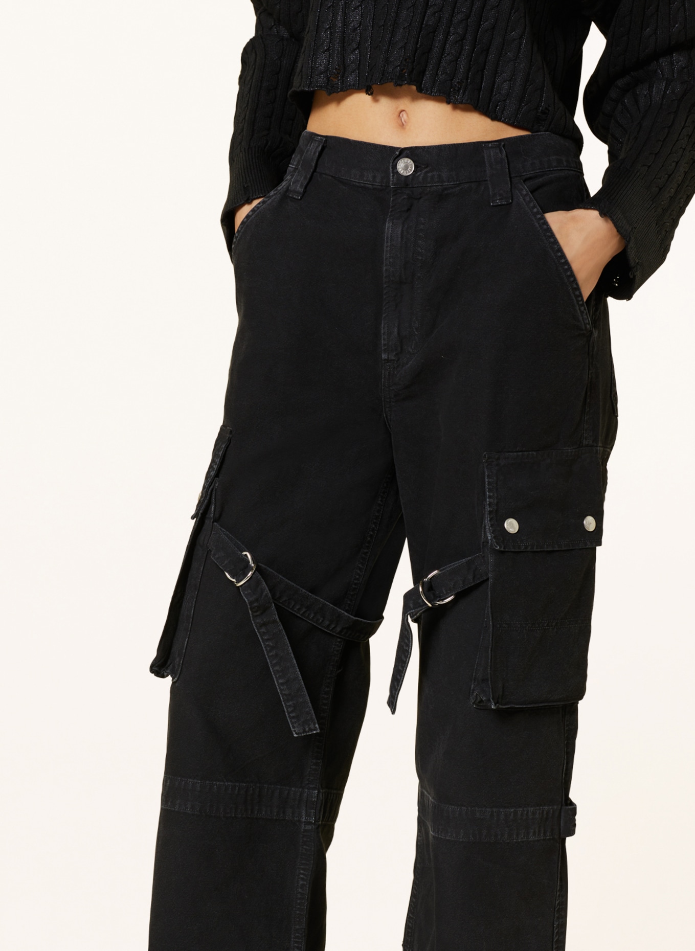 AGOLDE Cargo jeans VIVIAN, Color: Oil stone washed black (Image 5)
