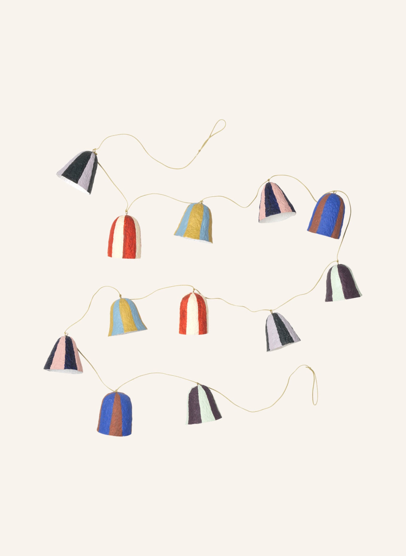 BROSTE COPENHAGEN Girlande STRIPE PULP: BLAU / HELLGRÜN / DUNKELORANGE