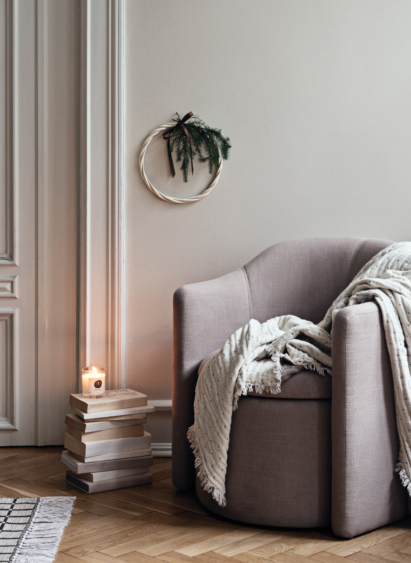 BROSTE COPENHAGEN Dekoanhänger BRAID: CREME / BRAUN