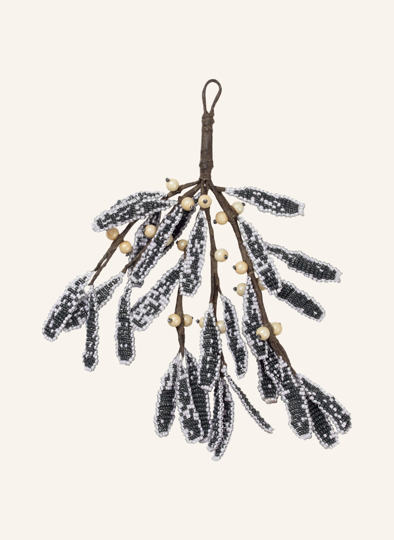 BROSTE COPENHAGEN Dekoanhänger MISTLETOE: DUNKELGRÜN / WEISS / CREME
