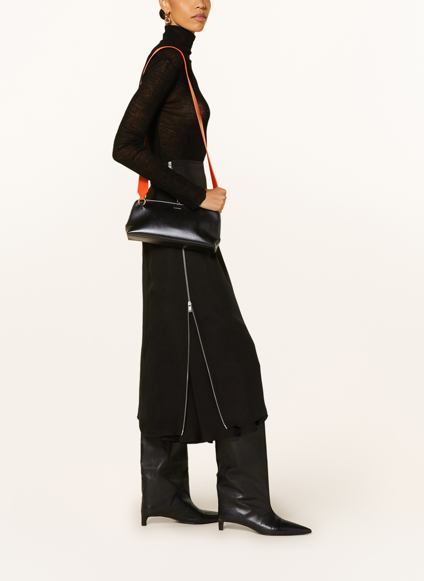 JIL SANDER Crossbody bag GOJI, Color: BLACK/ ORANGE (Image 5)
