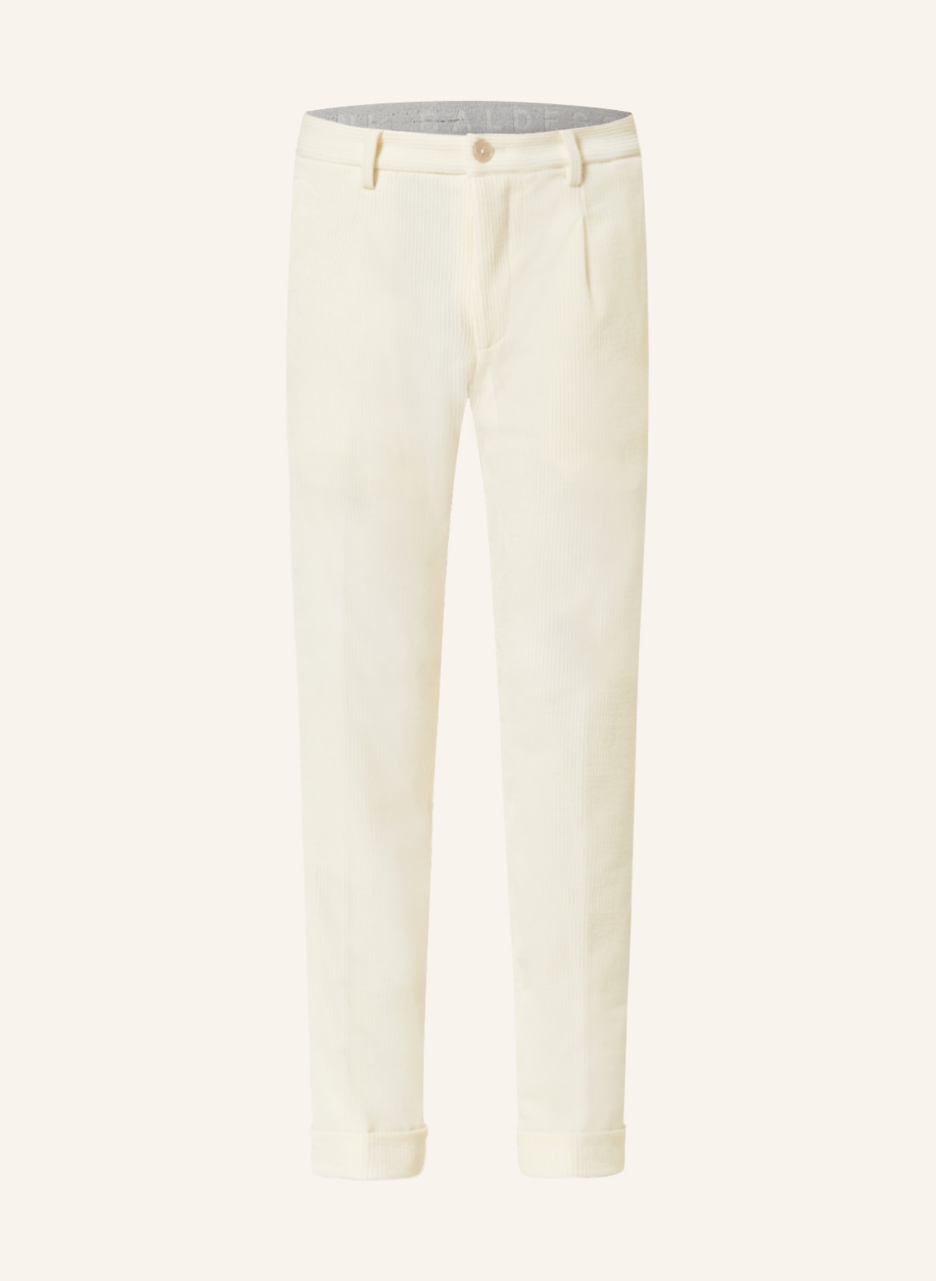 BALDESSARINI Spodnie garniturowe extra slim fit ze sztruksu, Kolor: ECRU (Obrazek 1)