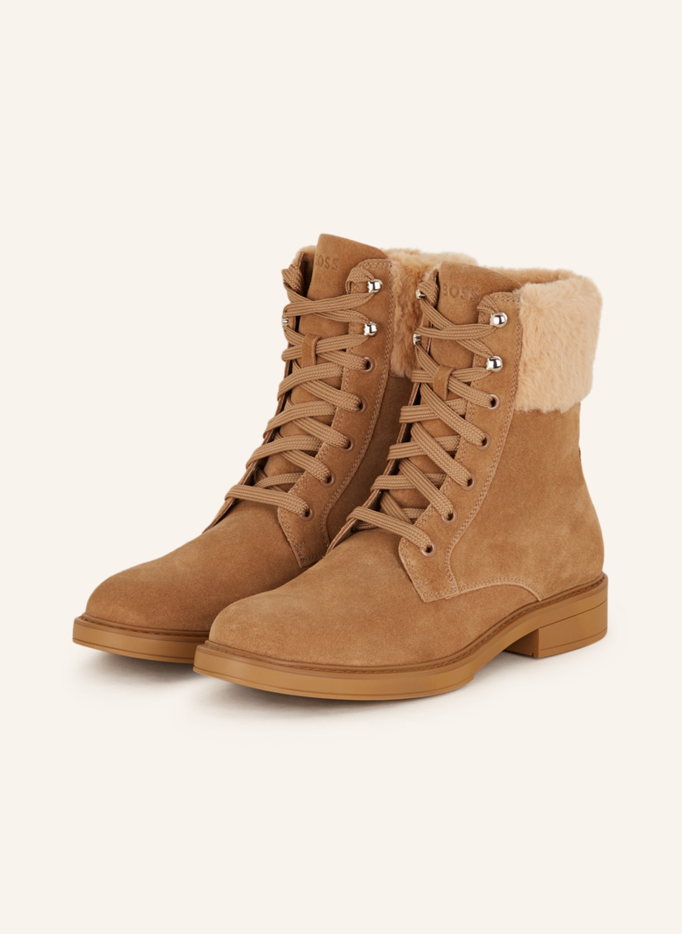 BOSS Lace-up Boots VANITY, Color: BEIGE (Image 1)