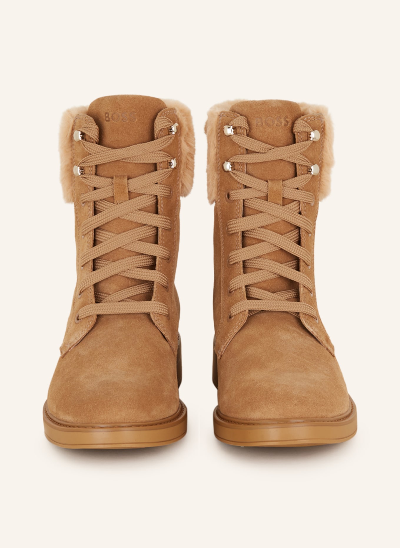 BOSS Lace-up Boots VANITY, Color: BEIGE (Image 3)