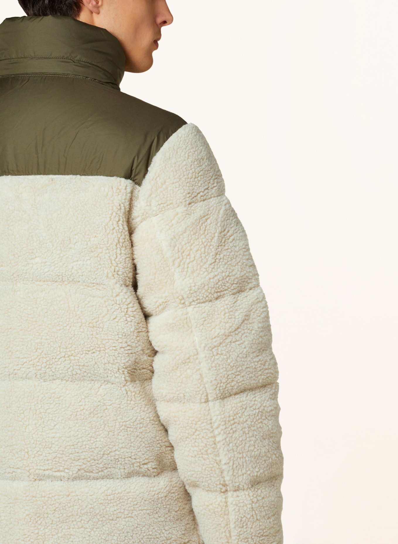POLO RALPH LAUREN Down jacket in mixed materials, Color: CREAM/ OLIVE (Image 5)