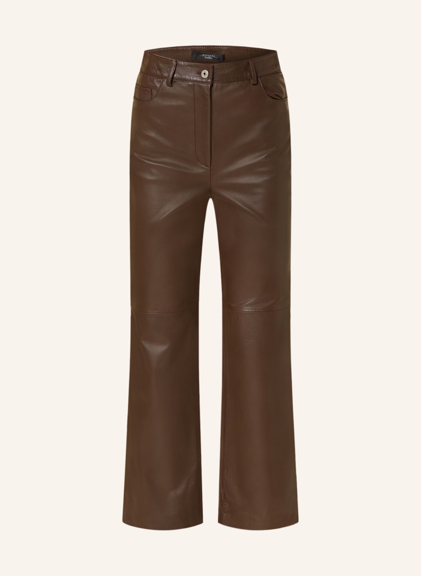 WEEKEND MaxMara Leather trousers NECTAR, Color: BROWN (Image 1)