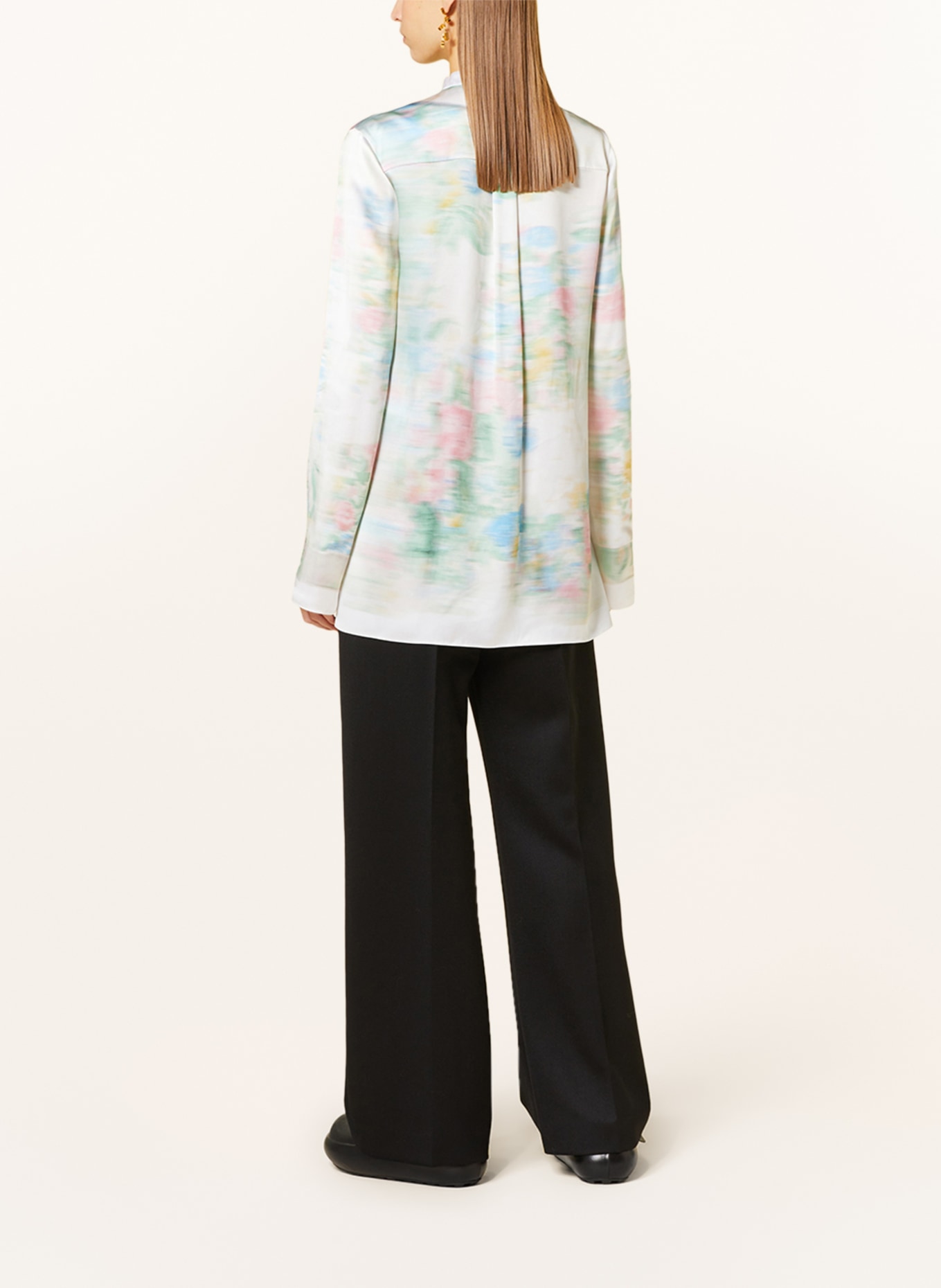 LOEWE Satin blouse, Color: ECRU/ LIGHT PINK/ LIGHT GREEN (Image 3)