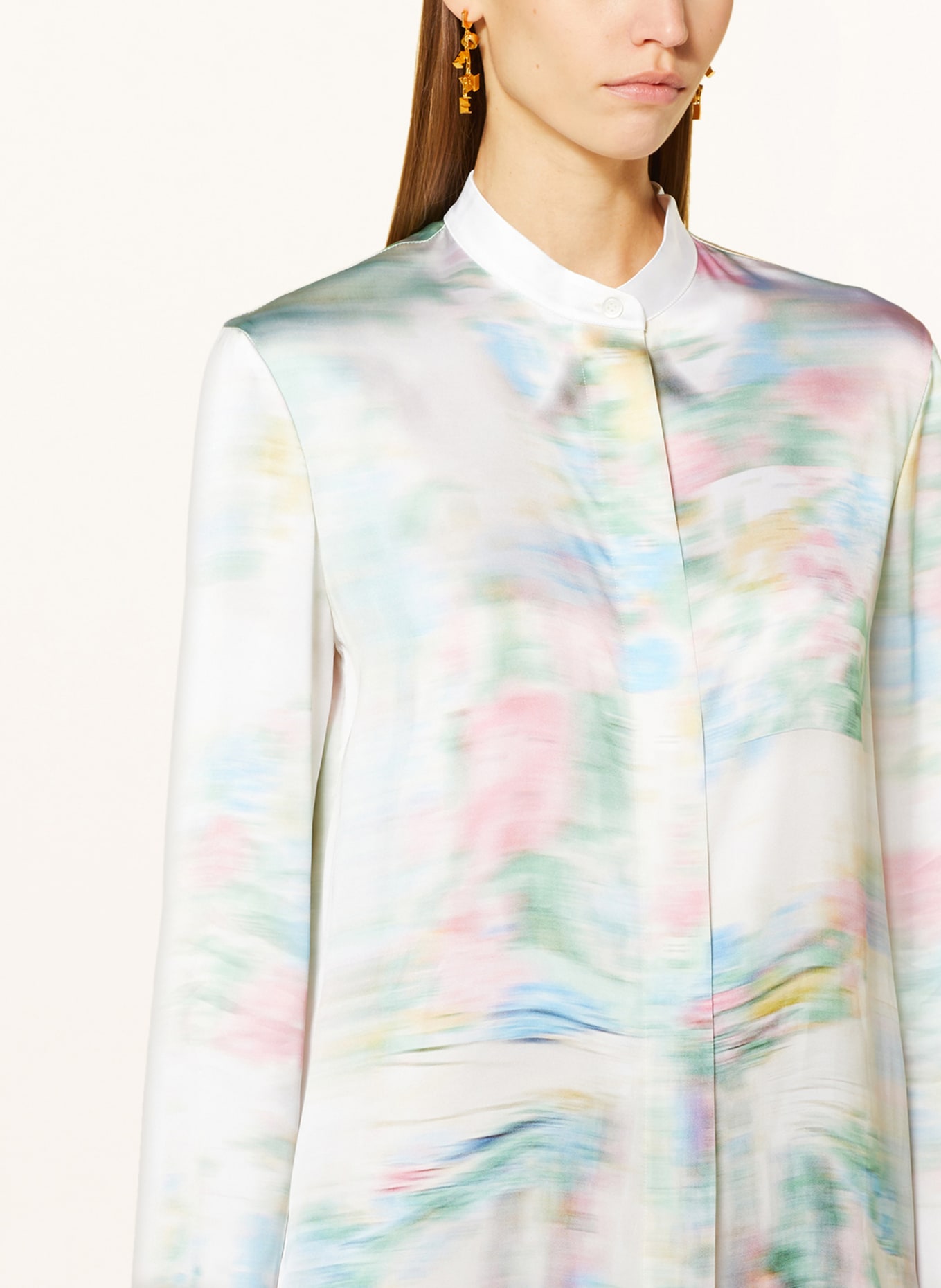 LOEWE Satin blouse, Color: ECRU/ LIGHT PINK/ LIGHT GREEN (Image 4)