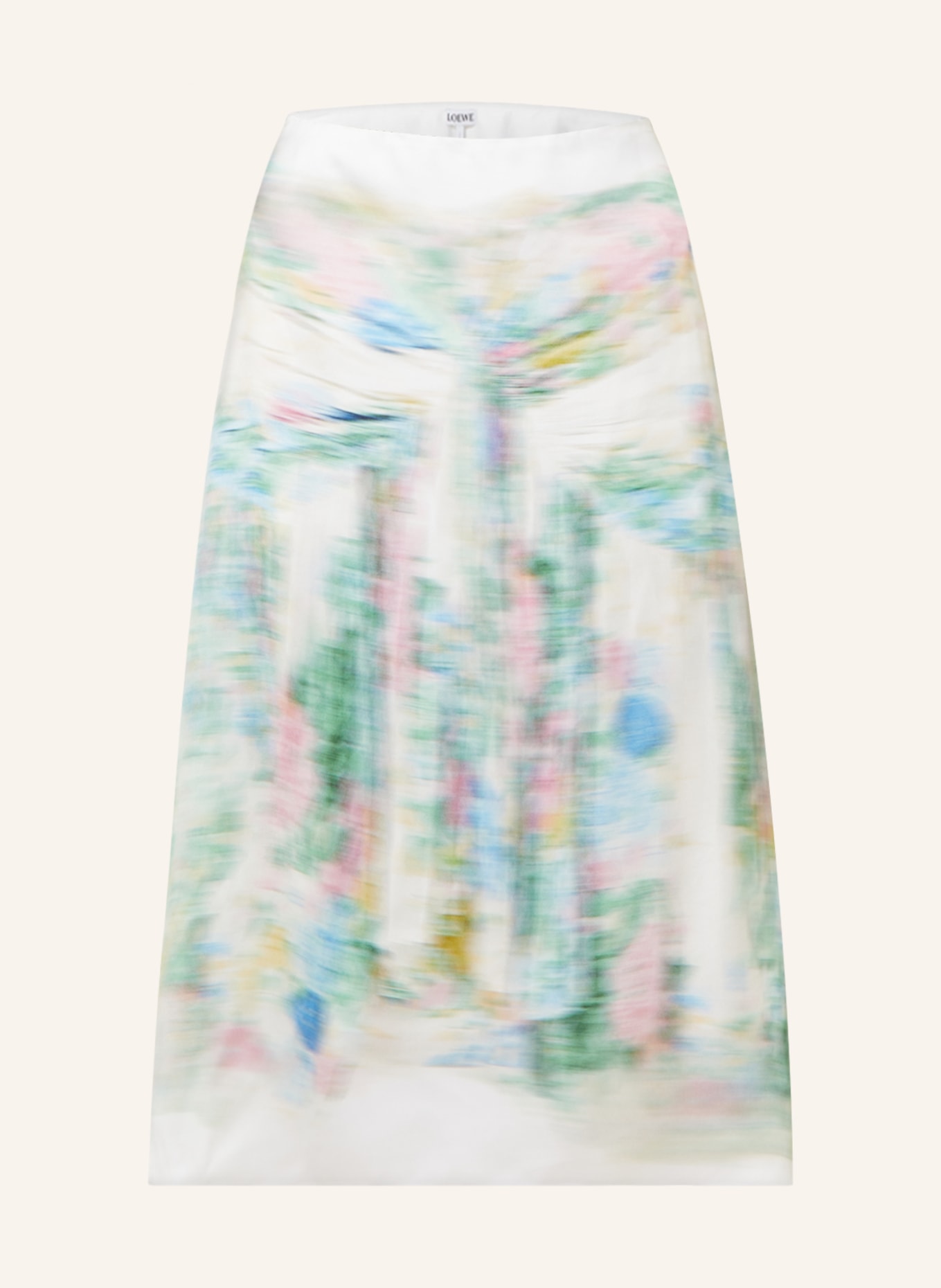LOEWE Satin skirt, Color: CREAM/ GREEN/ LIGHT PINK (Image 1)