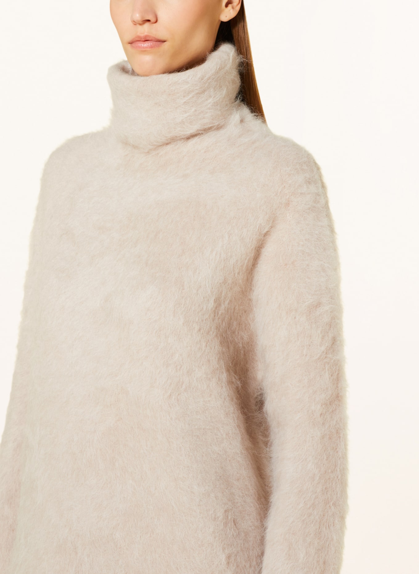 Calvin Klein Oversized svetr z alpaky, Barva: BÉŽOVÁ (Obrázek 4)