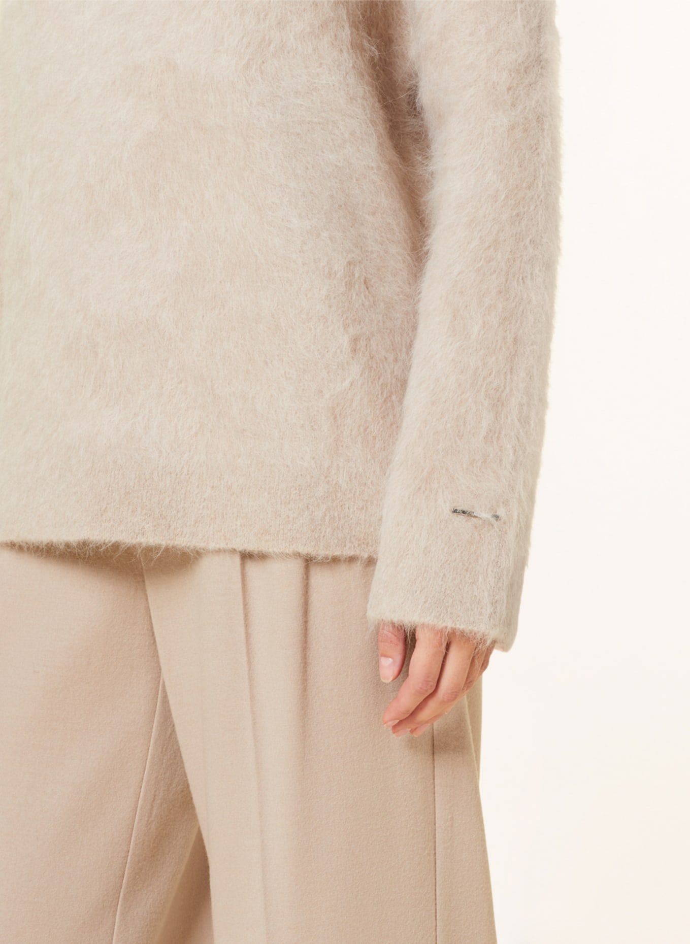 Calvin Klein Oversized svetr z alpaky, Barva: BÉŽOVÁ (Obrázek 5)