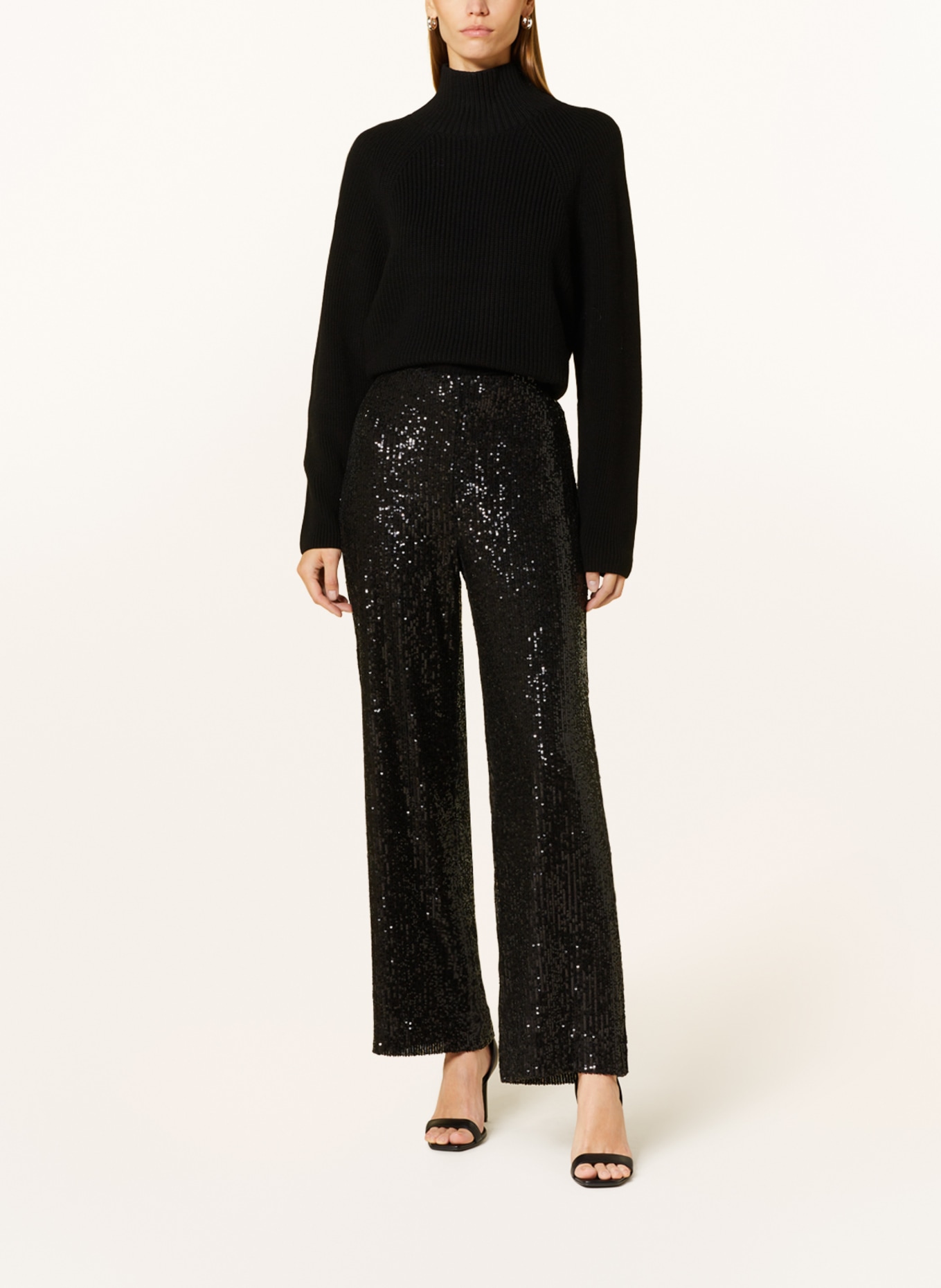 InWear Wide leg trousers JARJARIW with sequins, Color: BLACK (Image 2)