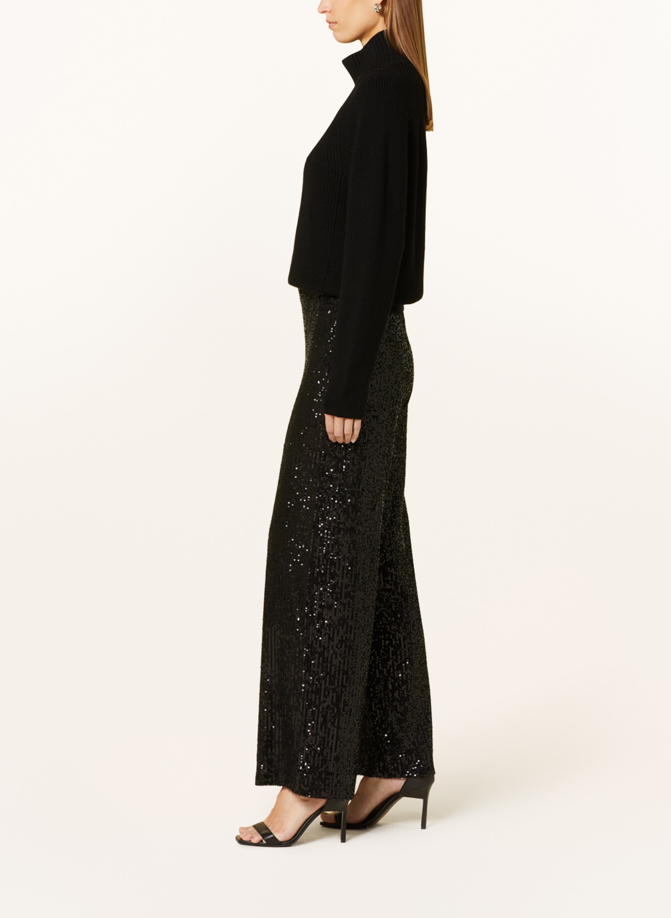 InWear Wide leg trousers JARJARIW with sequins, Color: BLACK (Image 4)