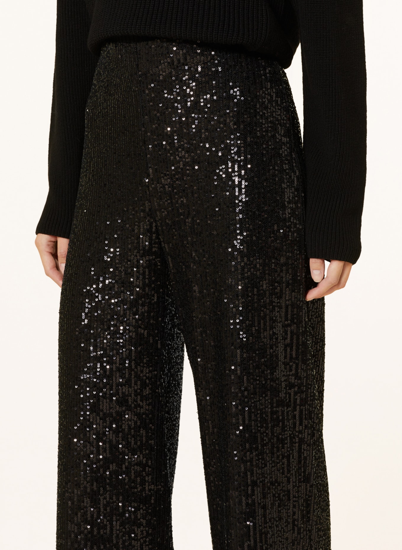 InWear Wide leg trousers JARJARIW with sequins, Color: BLACK (Image 5)