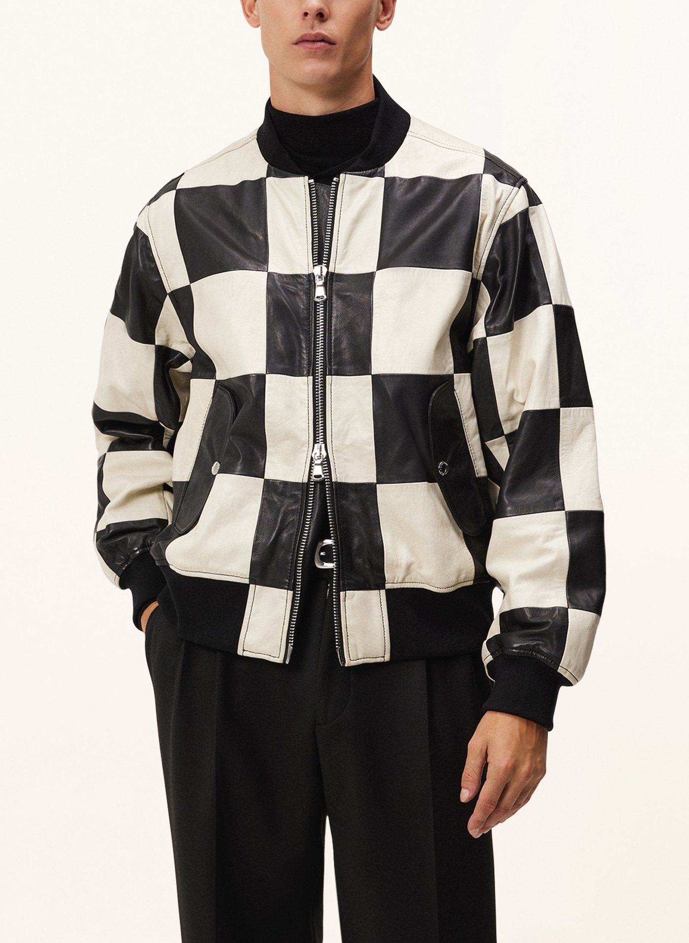 J.LINDEBERG Leather jacket, Color: BLACK/ CREAM (Image 4)
