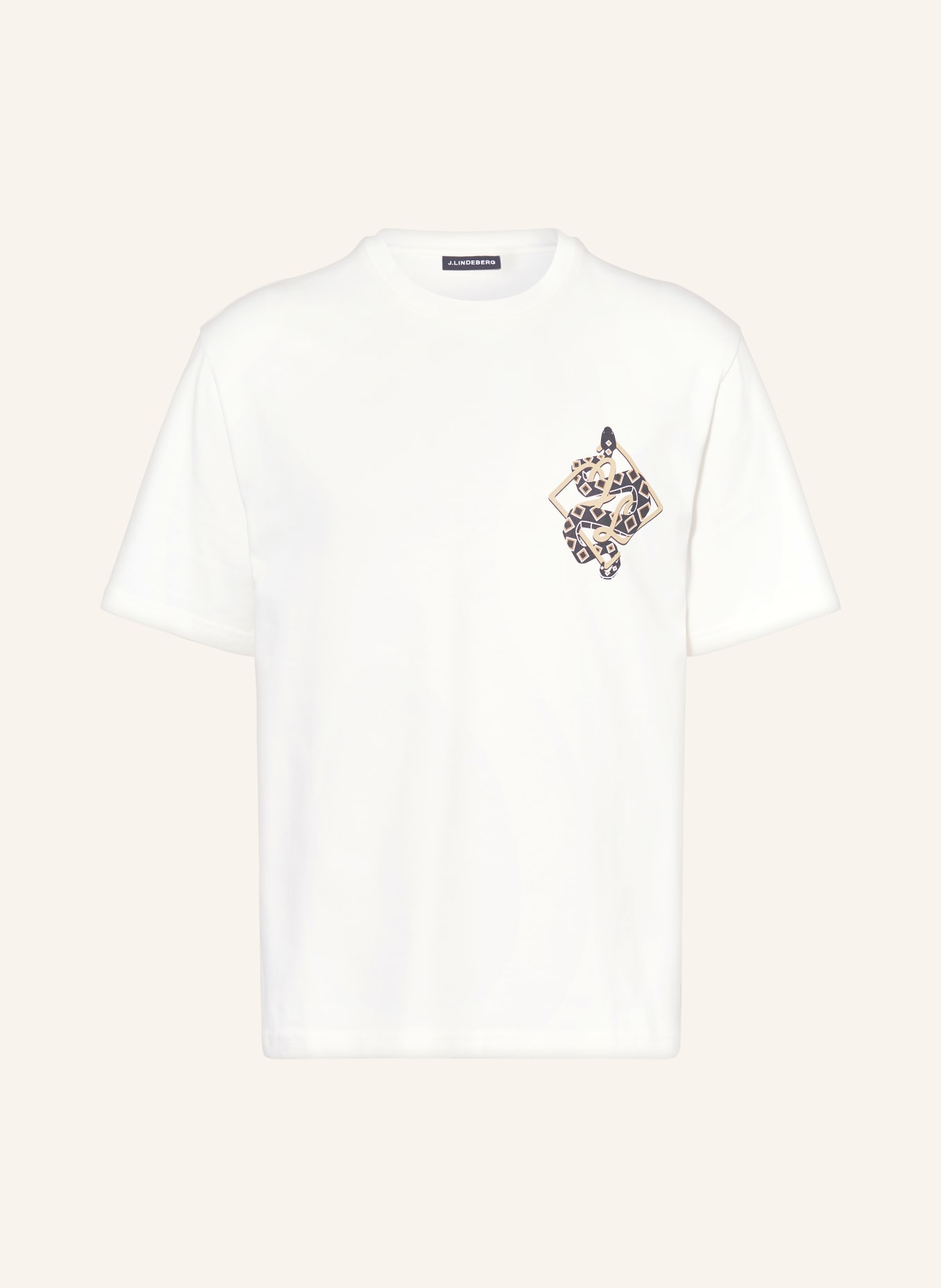 J.LINDEBERG T-shirt, Color: WHITE/ BLACK/ BROWN (Image 1)
