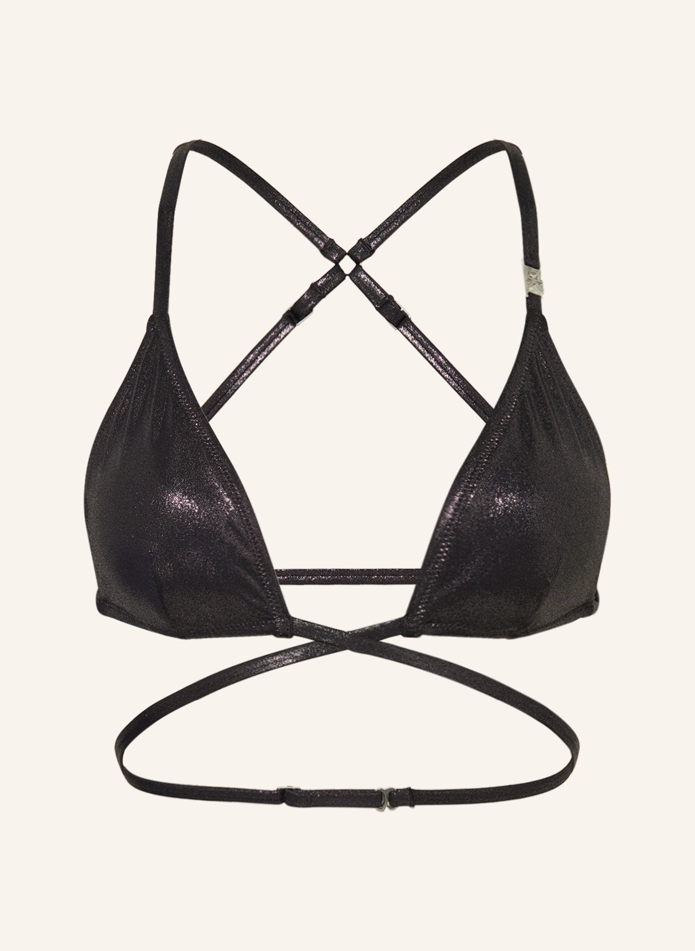 Calvin Klein Triangle bikini top CK FESTIVE, Color: BLACK (Image 1)