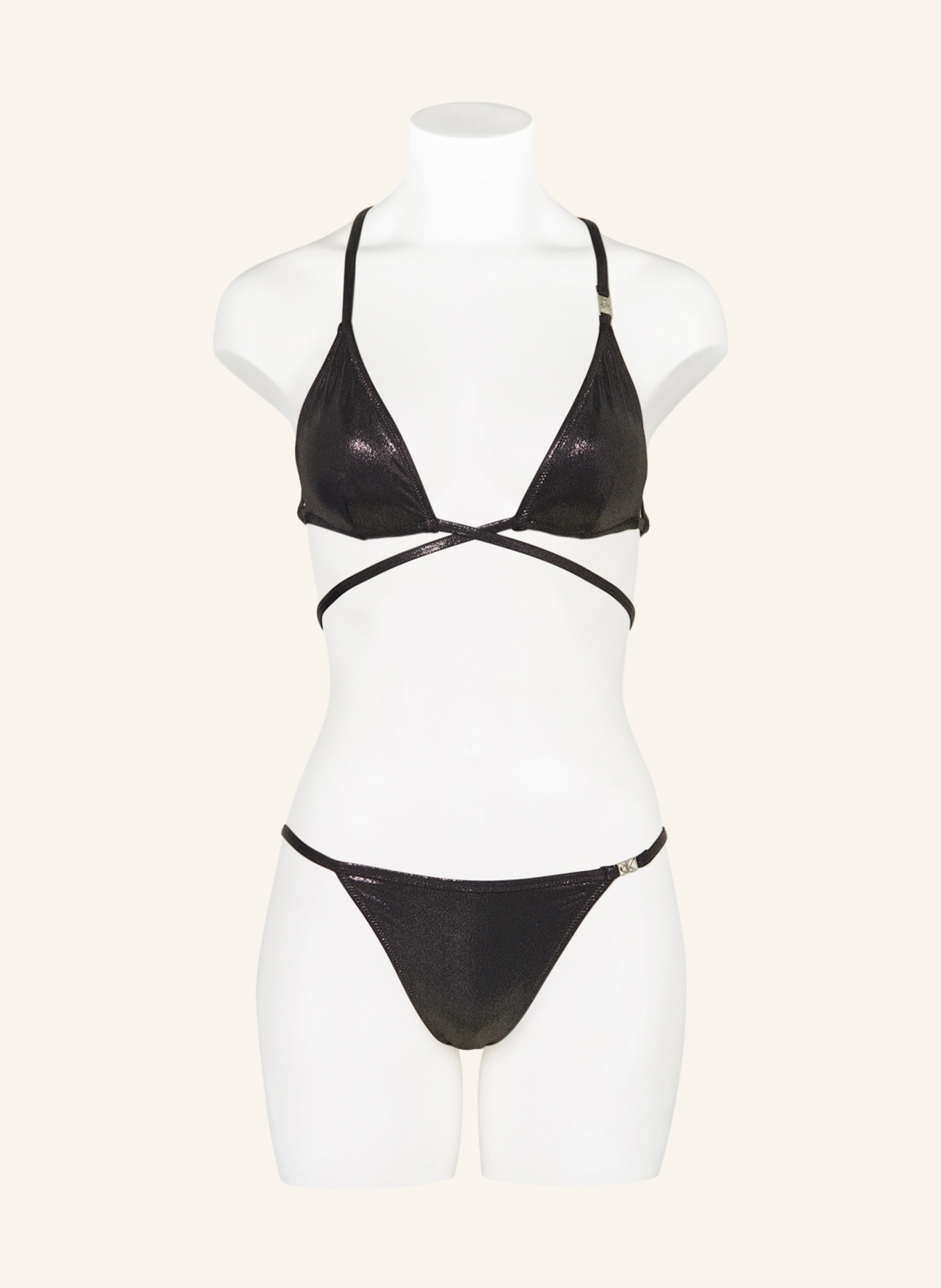 Calvin Klein Triangle bikini top CK FESTIVE, Color: BLACK (Image 2)