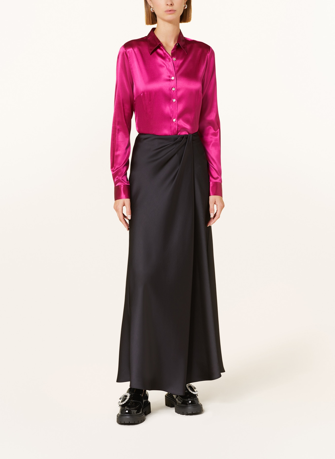 Sophie Shirt blouse GINETTA in silk, Color: PINK (Image 2)
