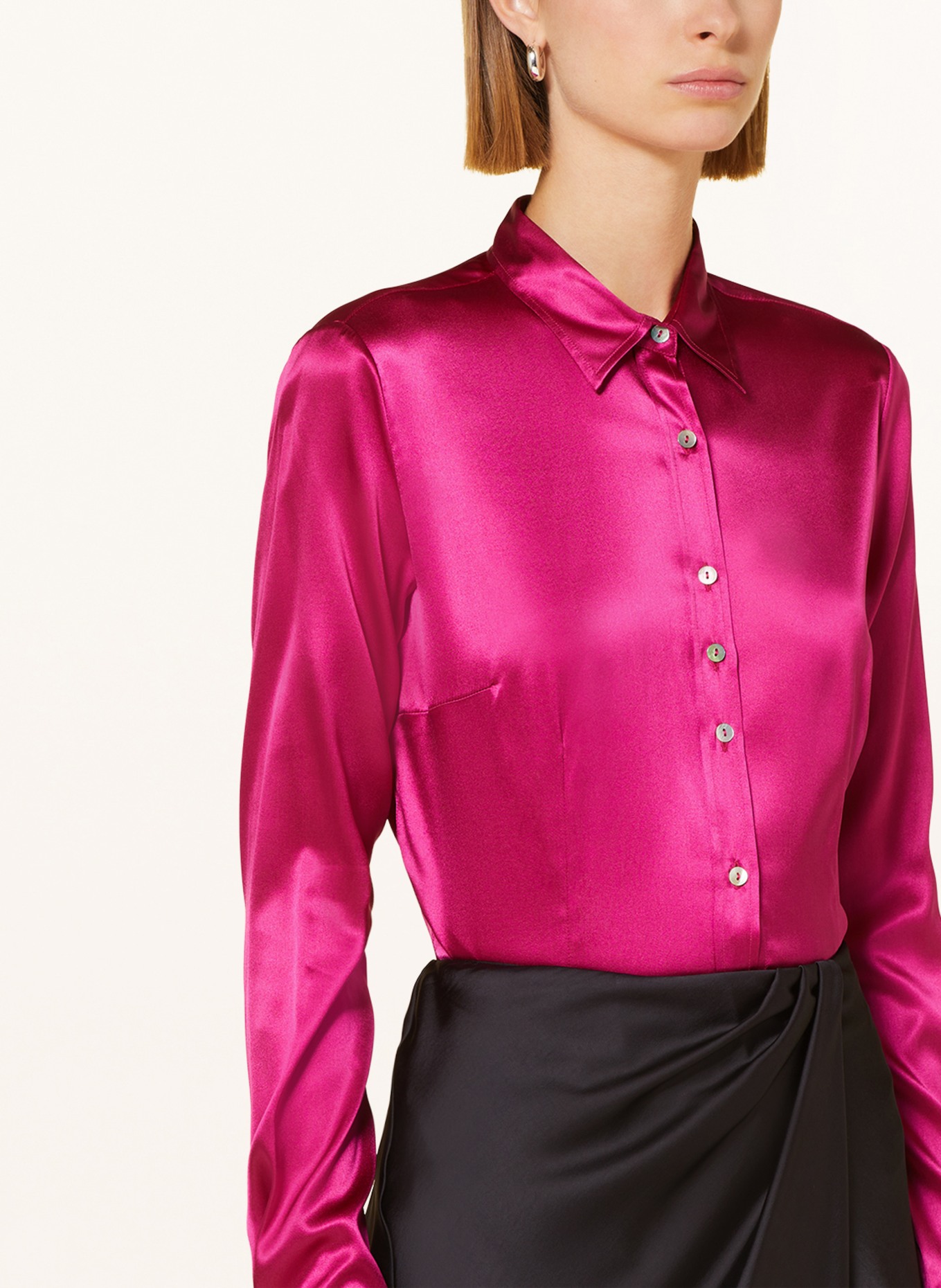 Sophie Shirt blouse GINETTA in silk, Color: PINK (Image 4)