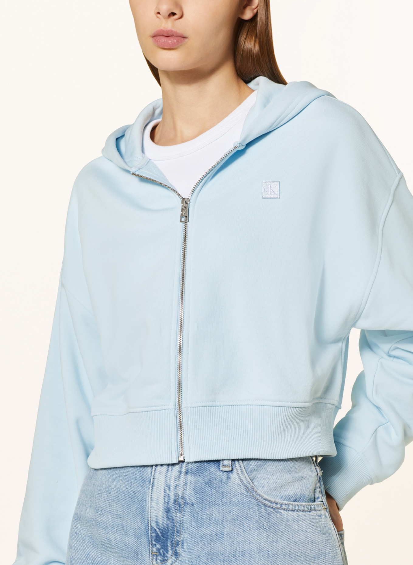 Calvin Klein Jeans Sweat jacket, Color: LIGHT BLUE (Image 5)