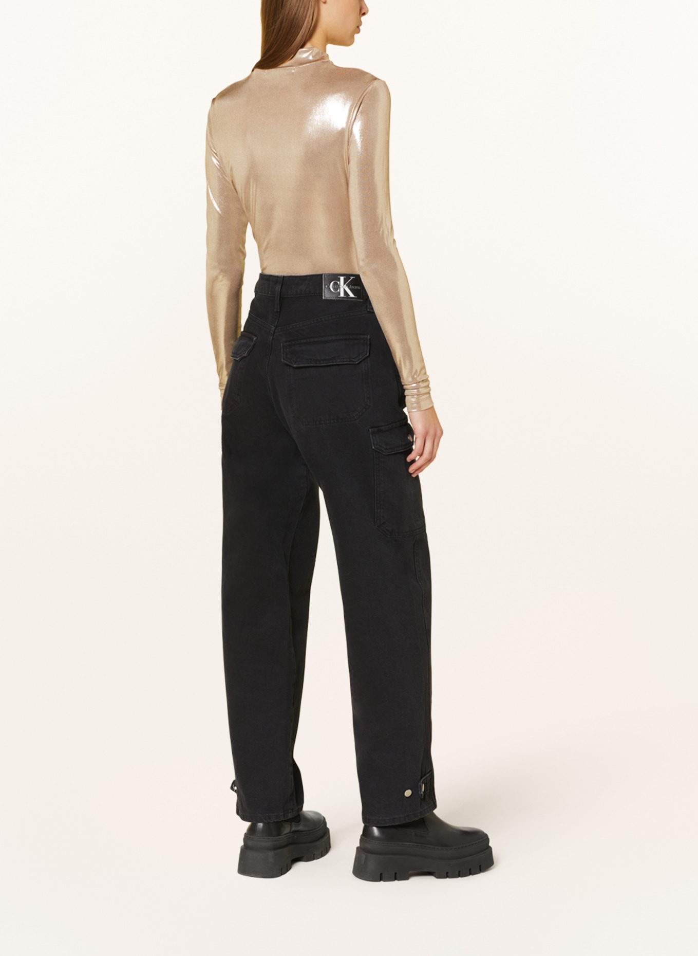 Calvin Klein Jeans Tričko s dlouhým rukávem, Barva: ZLATÁ (Obrázek 3)