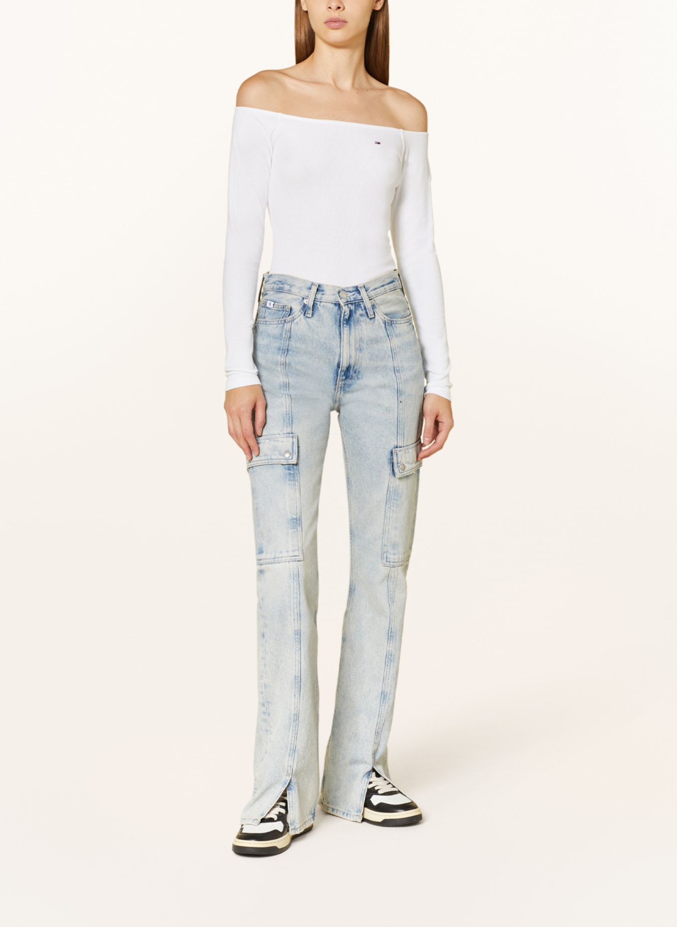 TOMMY JEANS Off-Shoulder-Shirt, Farbe: WEISS (Bild 2)