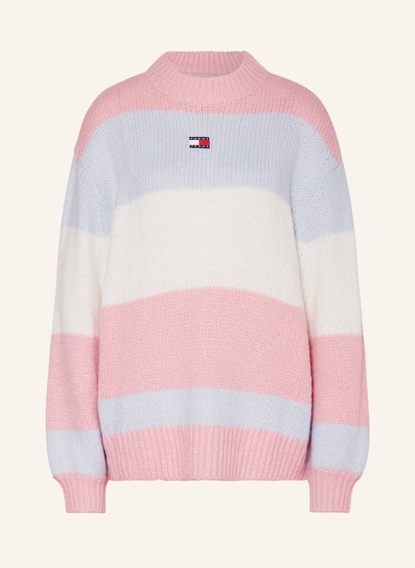TOMMY JEANS Sweater, Color: PINK/ LIGHT BLUE/ WHITE (Image 1)
