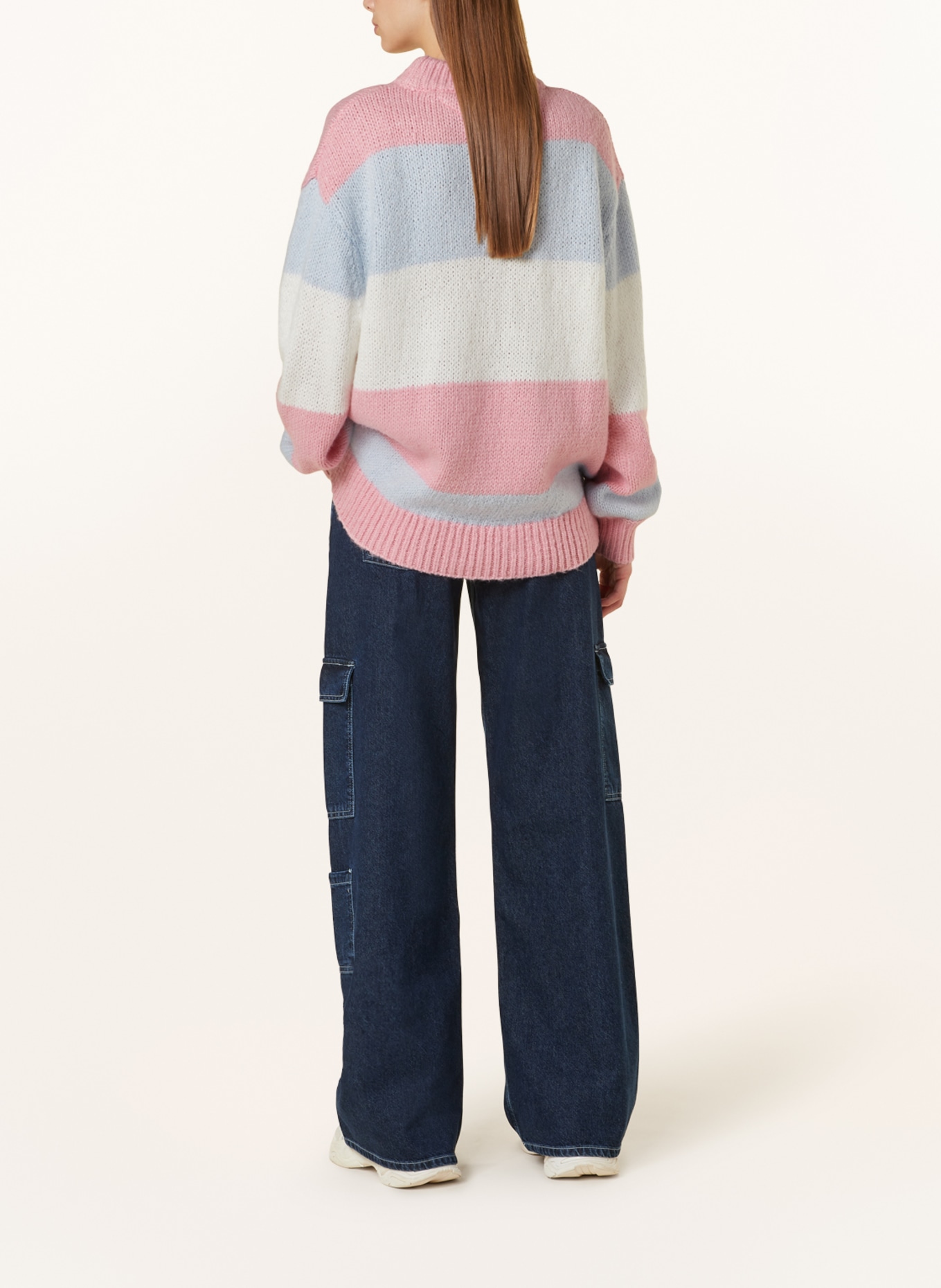 TOMMY JEANS Sweater, Color: PINK/ LIGHT BLUE/ WHITE (Image 3)