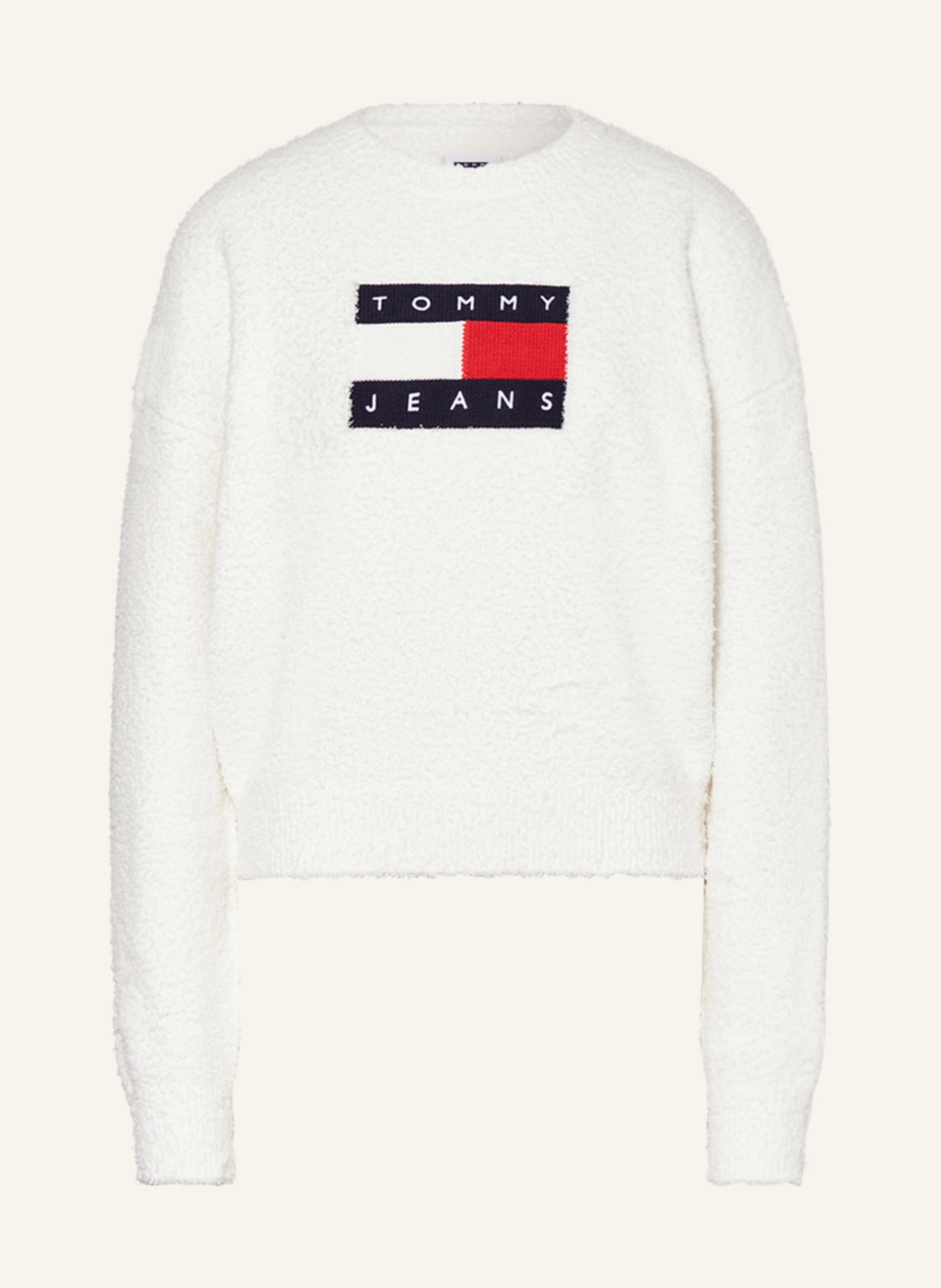 TOMMY JEANS Sweater, Color: WHITE/ DARK BLUE/ RED (Image 1)