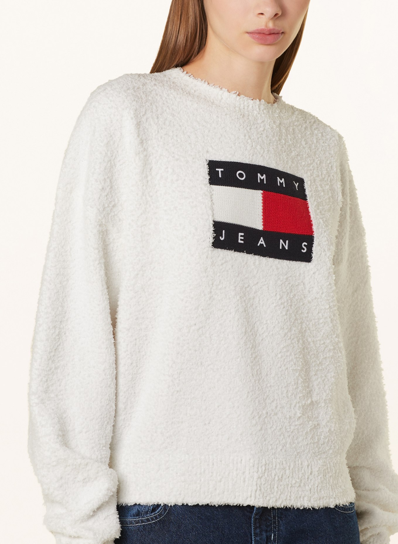 TOMMY JEANS Sweater, Color: WHITE/ DARK BLUE/ RED (Image 4)