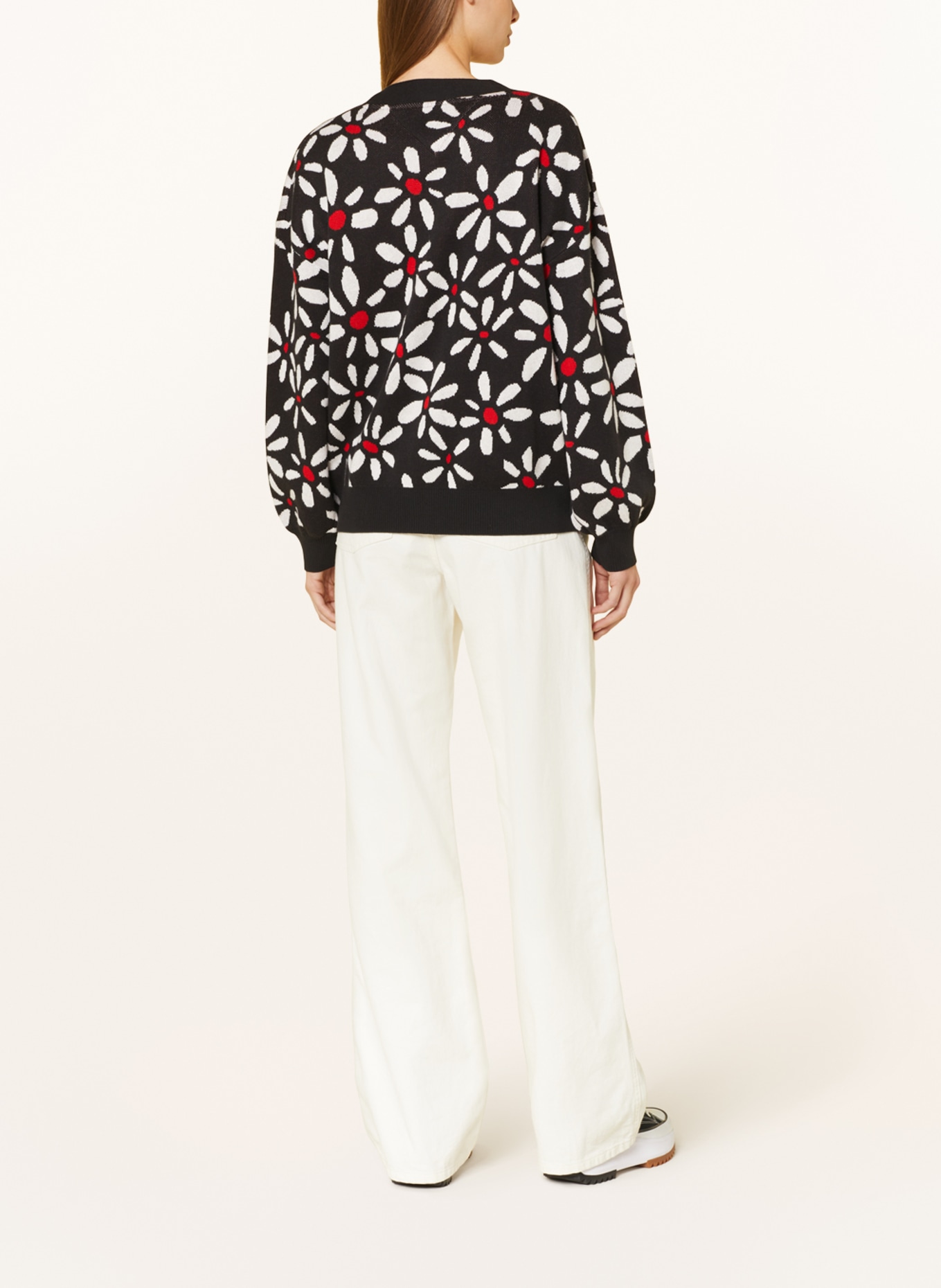 TOMMY JEANS Cardigan, Color: BLACK/ WHITE/ RED (Image 3)