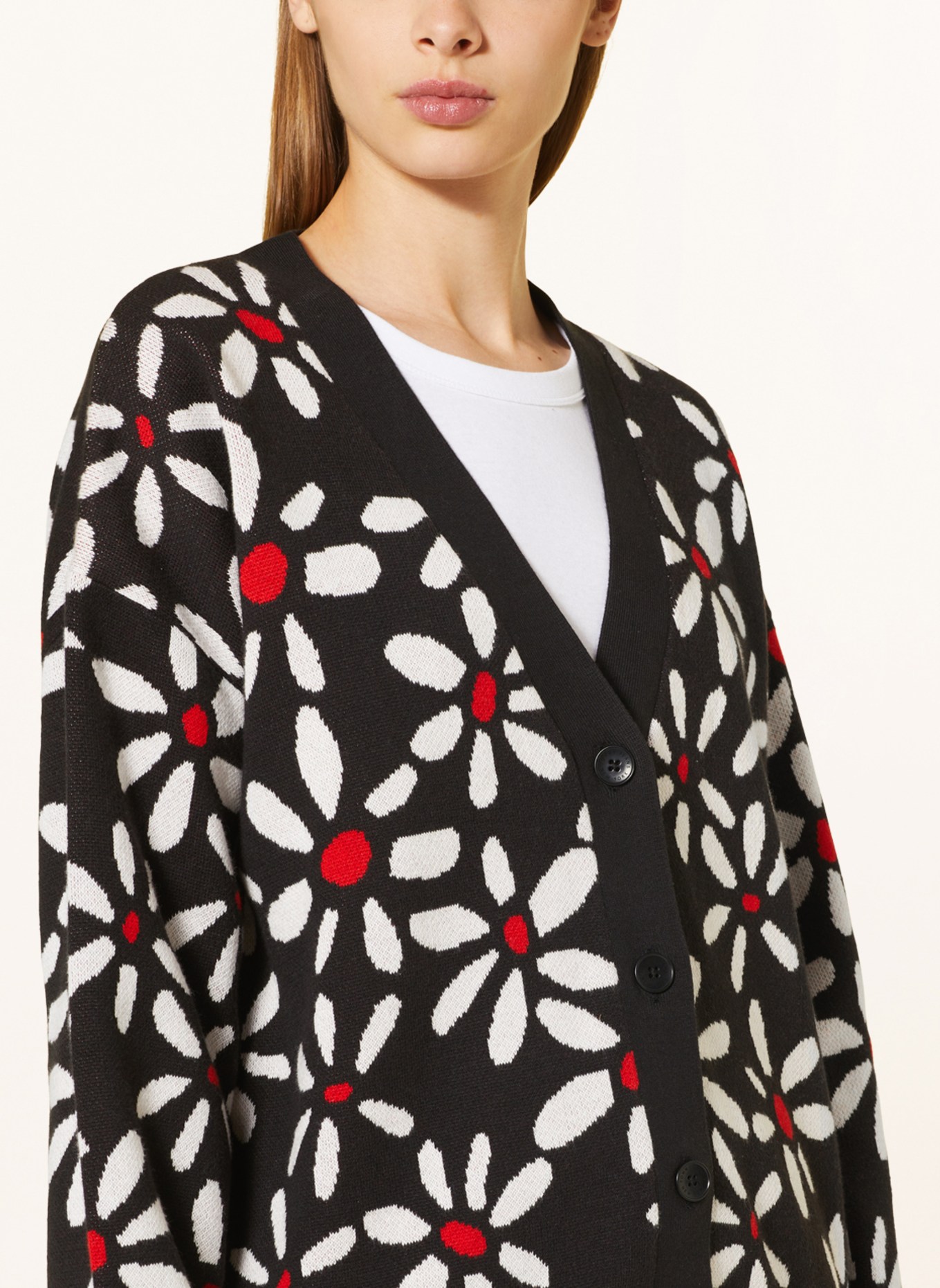 TOMMY JEANS Cardigan, Color: BLACK/ WHITE/ RED (Image 4)