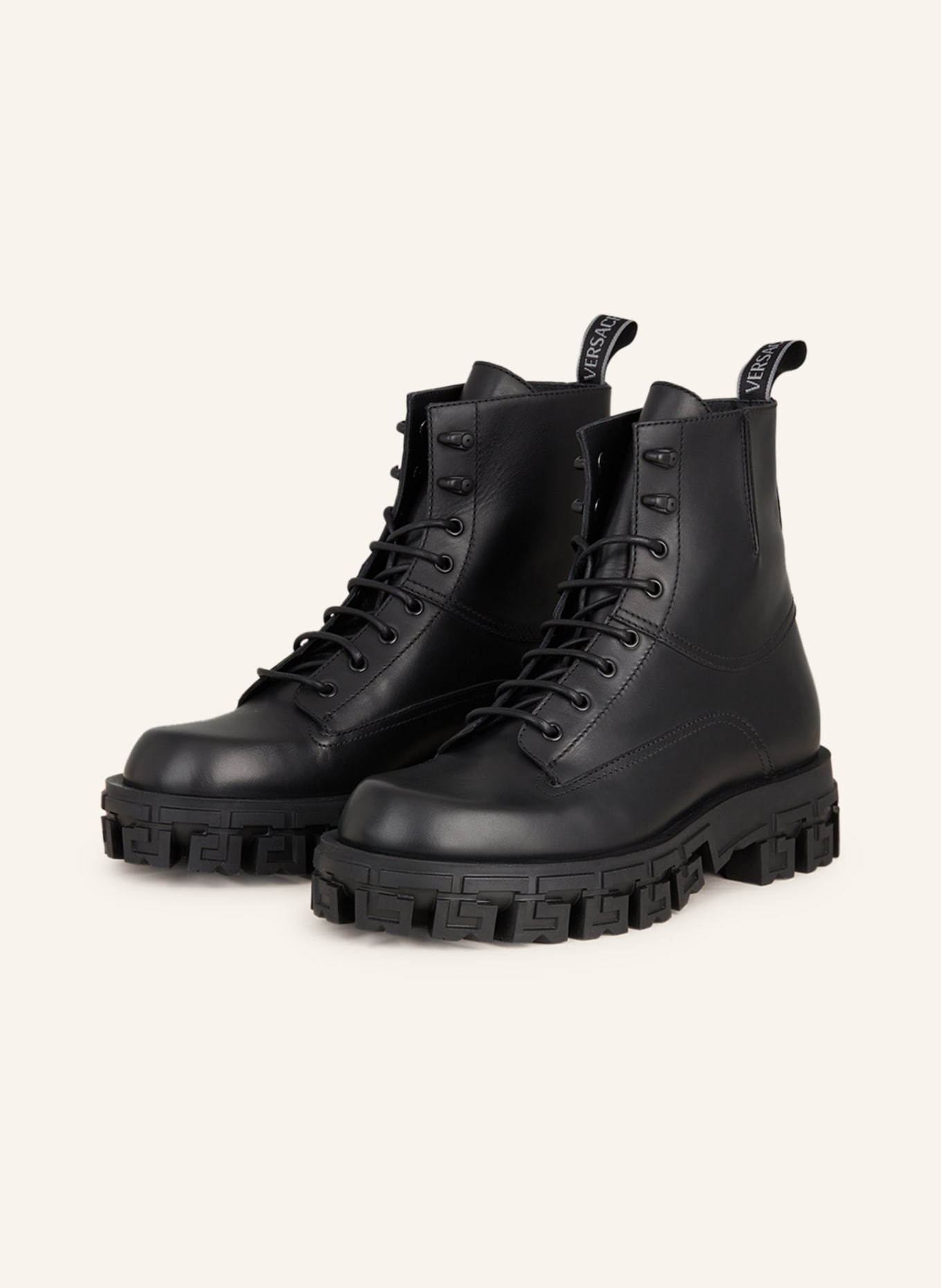 VERSACE Lace-up boots GRECA PORTICO, Color: BLACK (Image 1)
