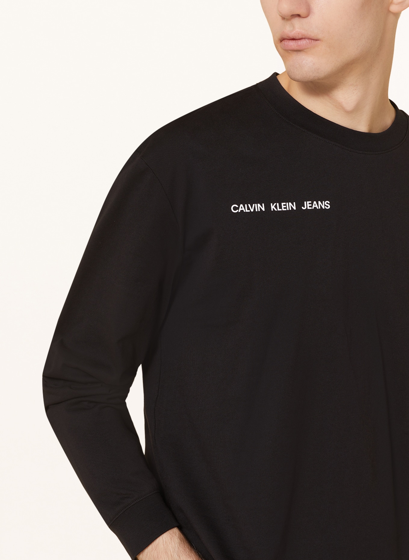Calvin Klein Jeans Longsleeve in schwarz/ weiss/ hellblau