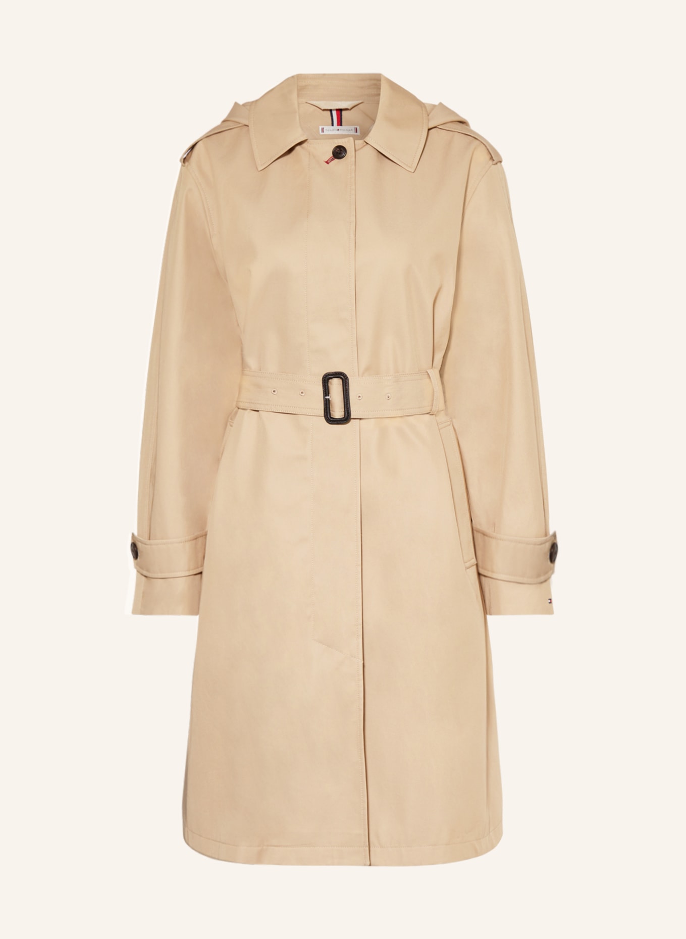 TOMMY HILFIGER Trench coat with detachable hood, Color: BEIGE (Image 1)