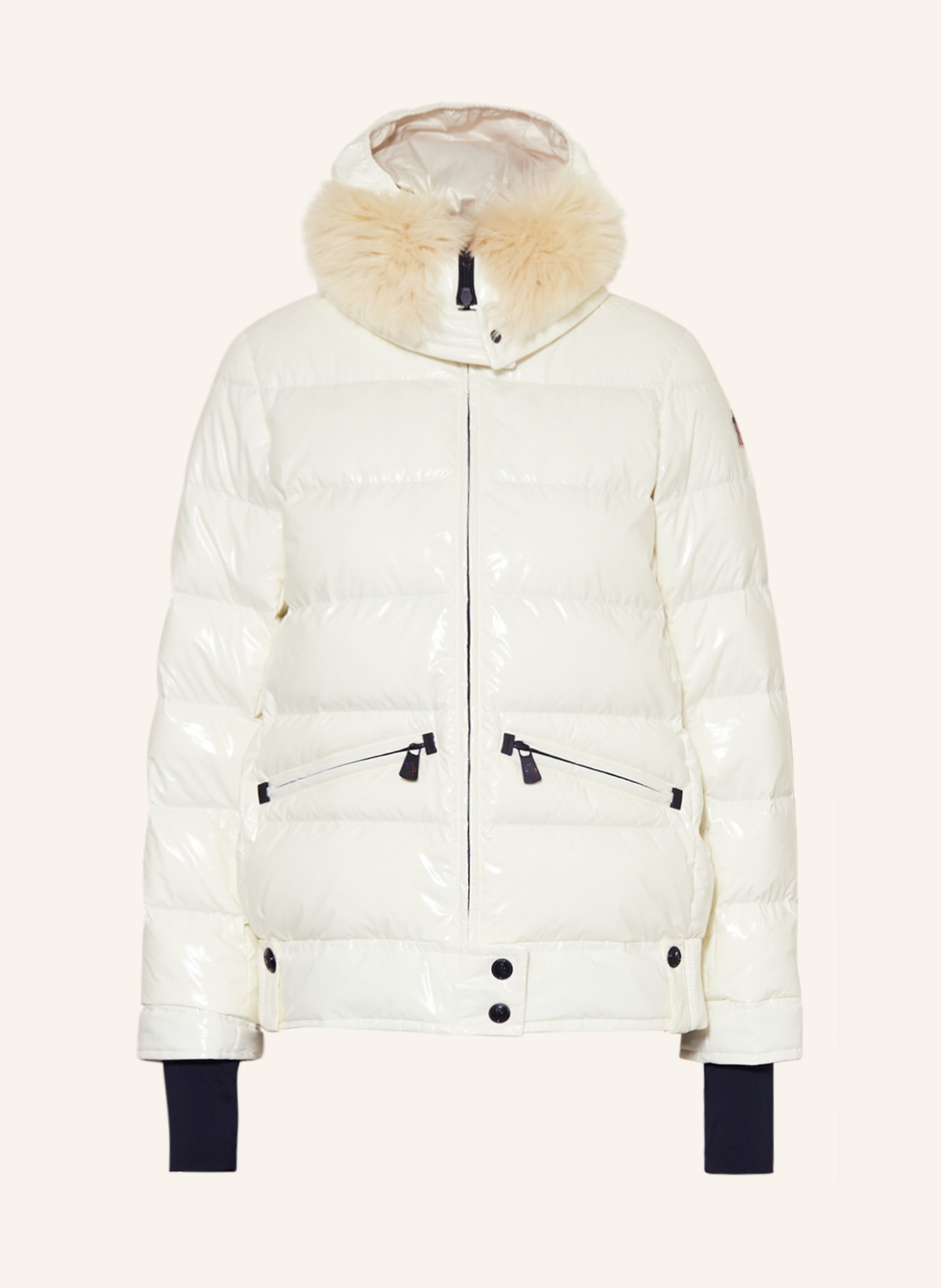 MONCLER GRENOBLE Down ski jacket ARABBA with real fur, Color: ECRU (Image 1)