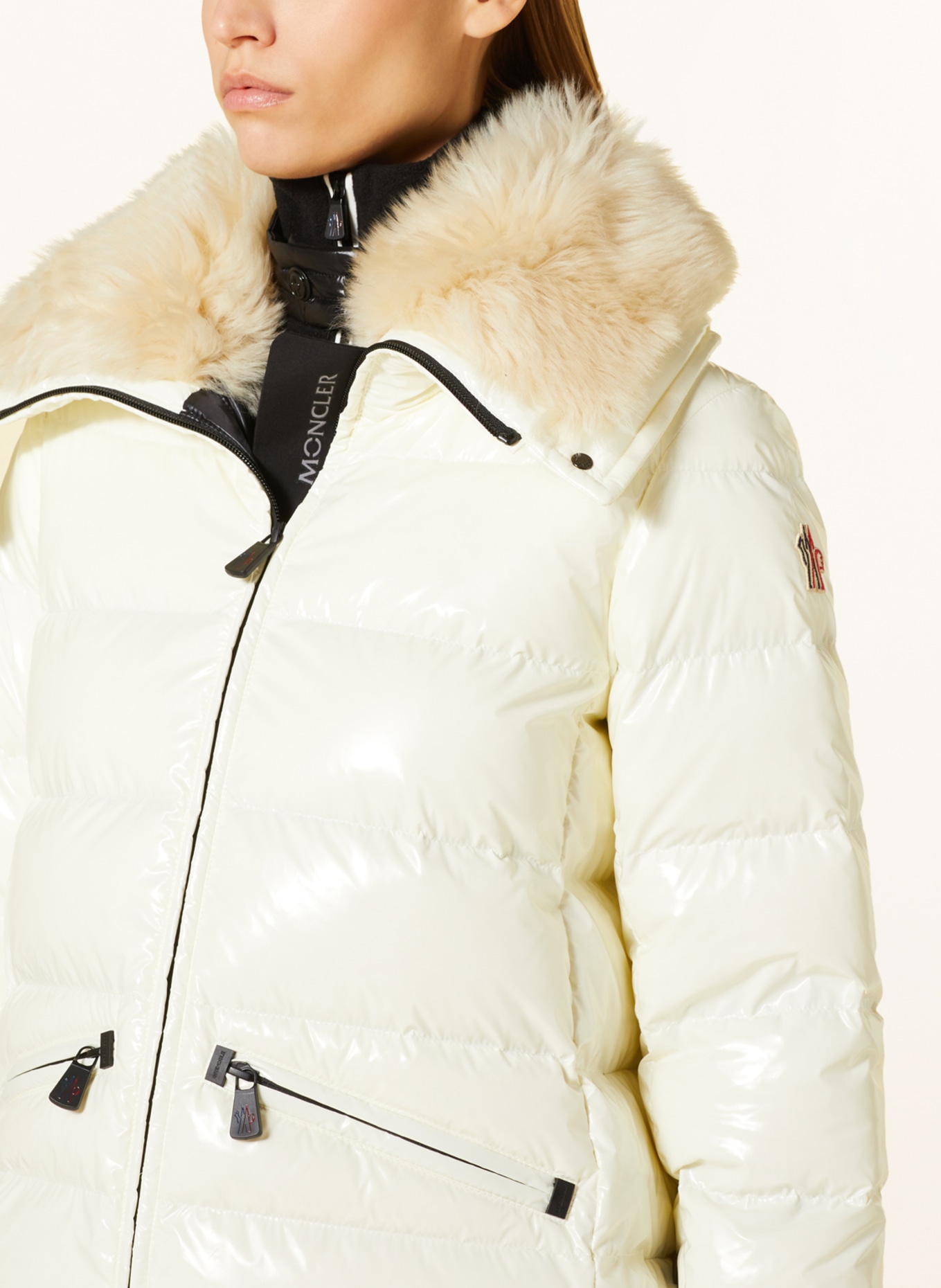MONCLER GRENOBLE Down ski jacket ARABBA with real fur, Color: ECRU (Image 4)