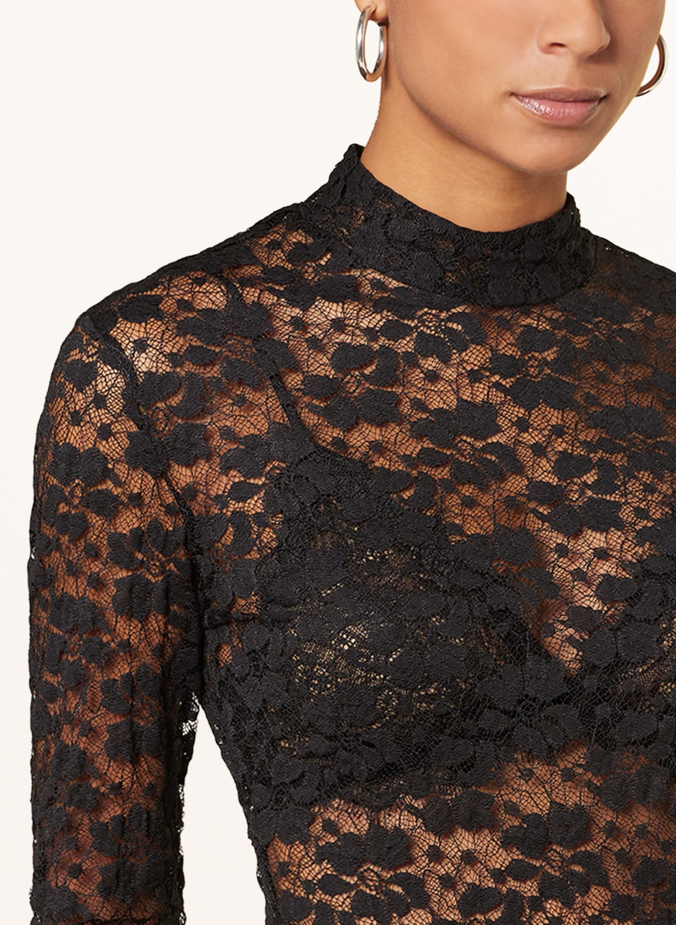 GESTUZ Long sleeve shirt RAINAGZ made of lace, Color: BLACK (Image 4)