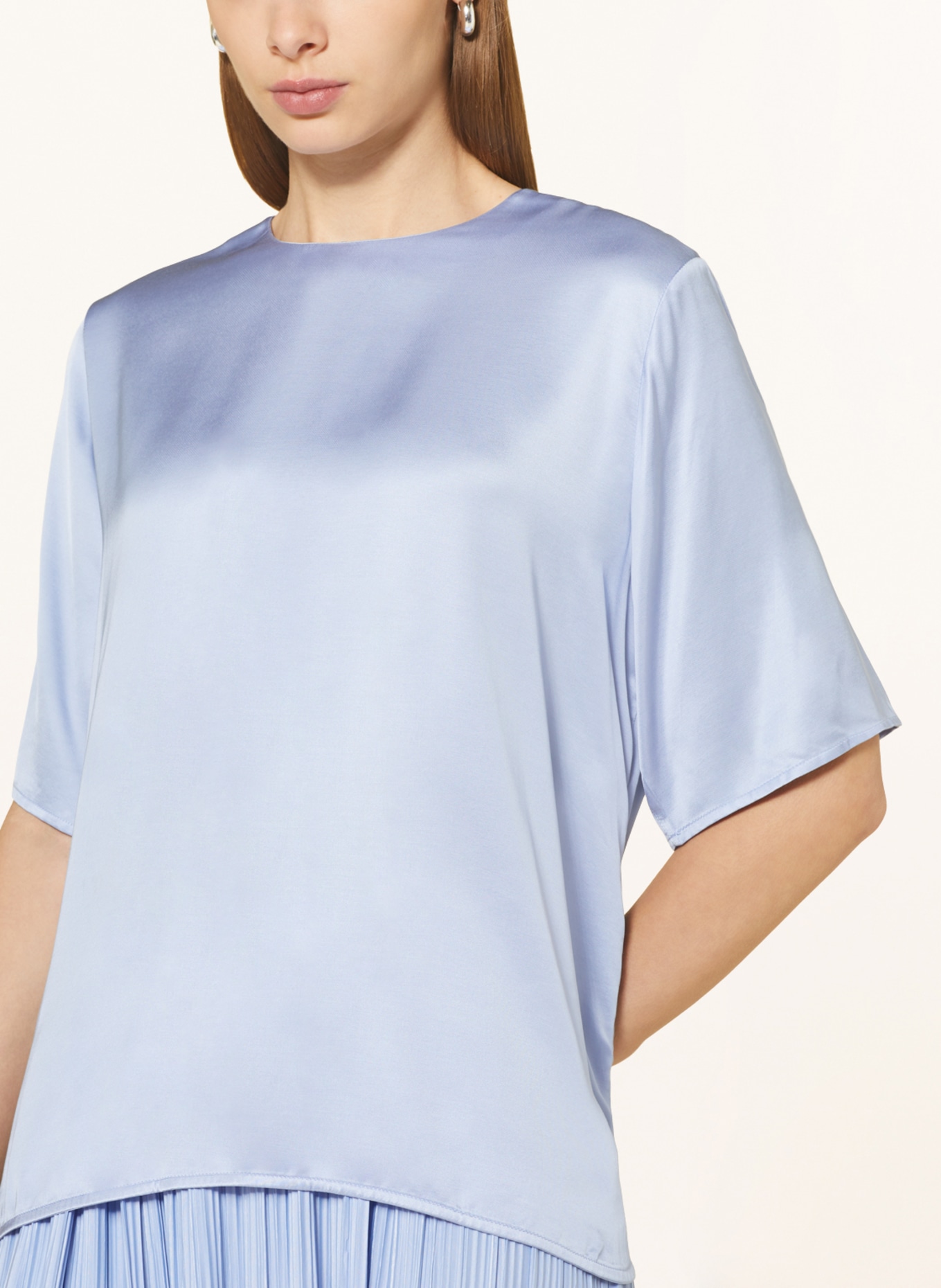 SAMSØE  SAMSØE Shirt blouse DENISE in satin, Color: LIGHT BLUE (Image 4)