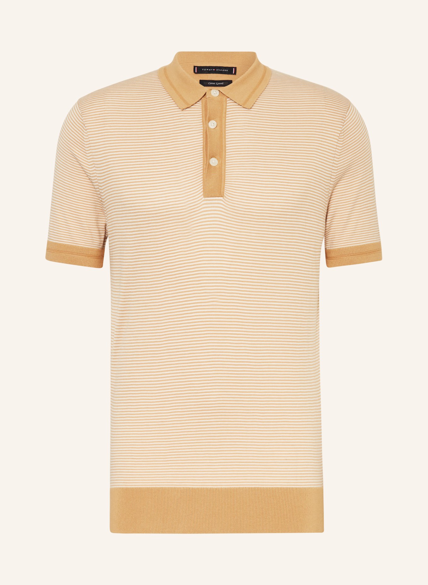 TOMMY HILFIGER Jersey polo shirt, Color: KHAKI/ WHITE (Image 1)