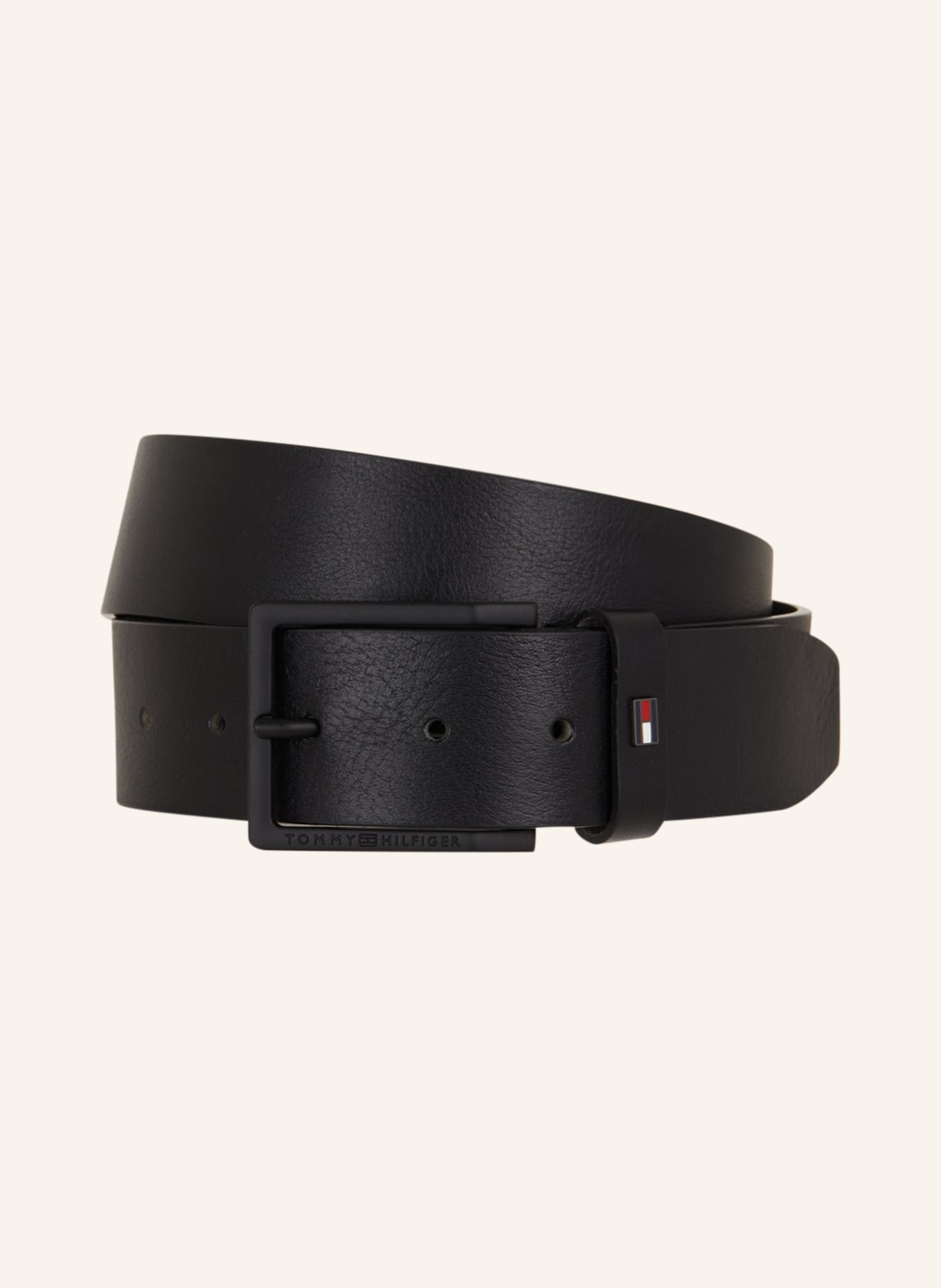 TOMMY HILFIGER Leather belt OLIVER, Color: BLACK (Image 1)