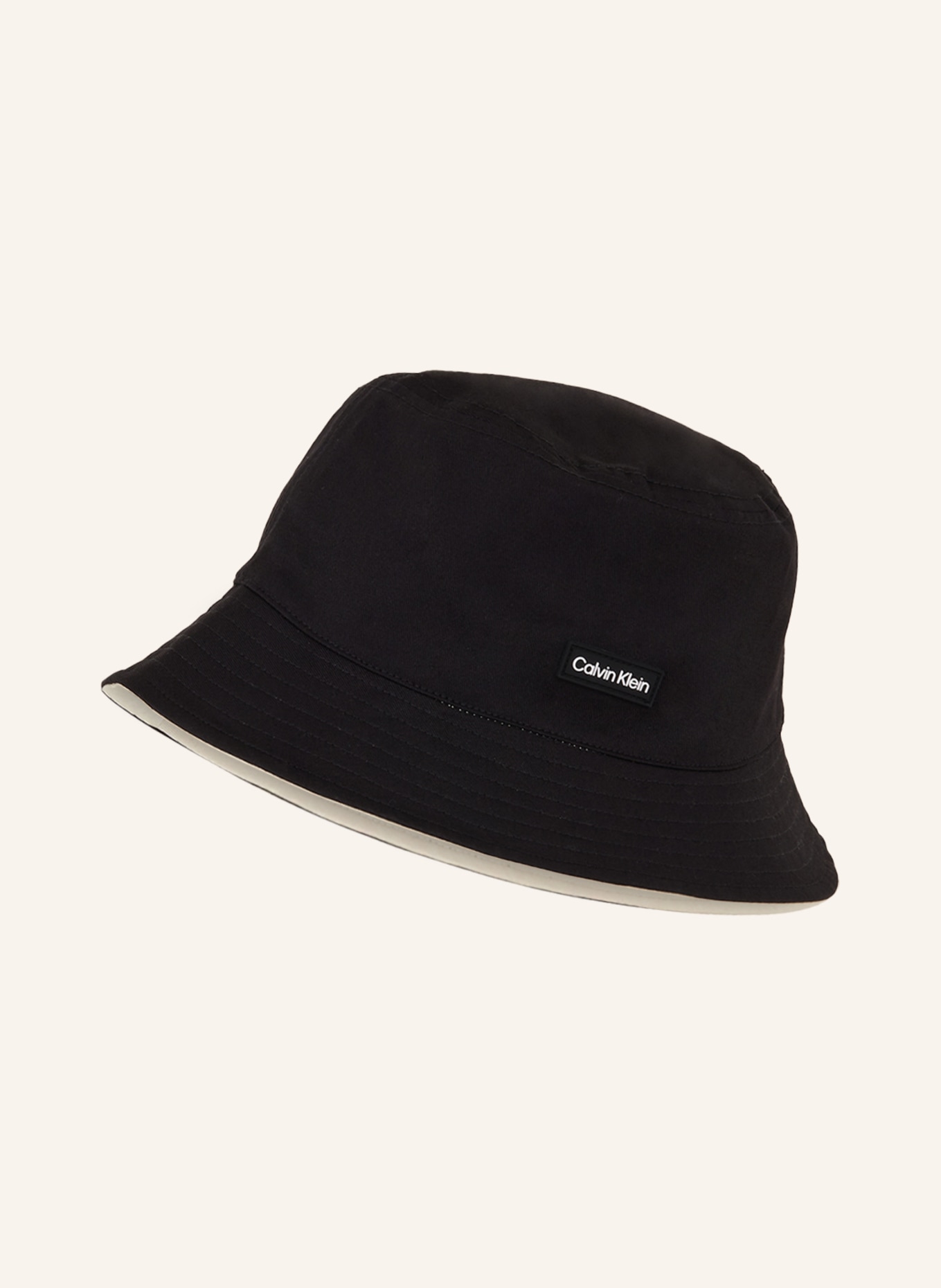 Calvin Klein Bucket-Hat zum Wenden, Farbe: SCHWARZ/ BEIGE (Bild 1)