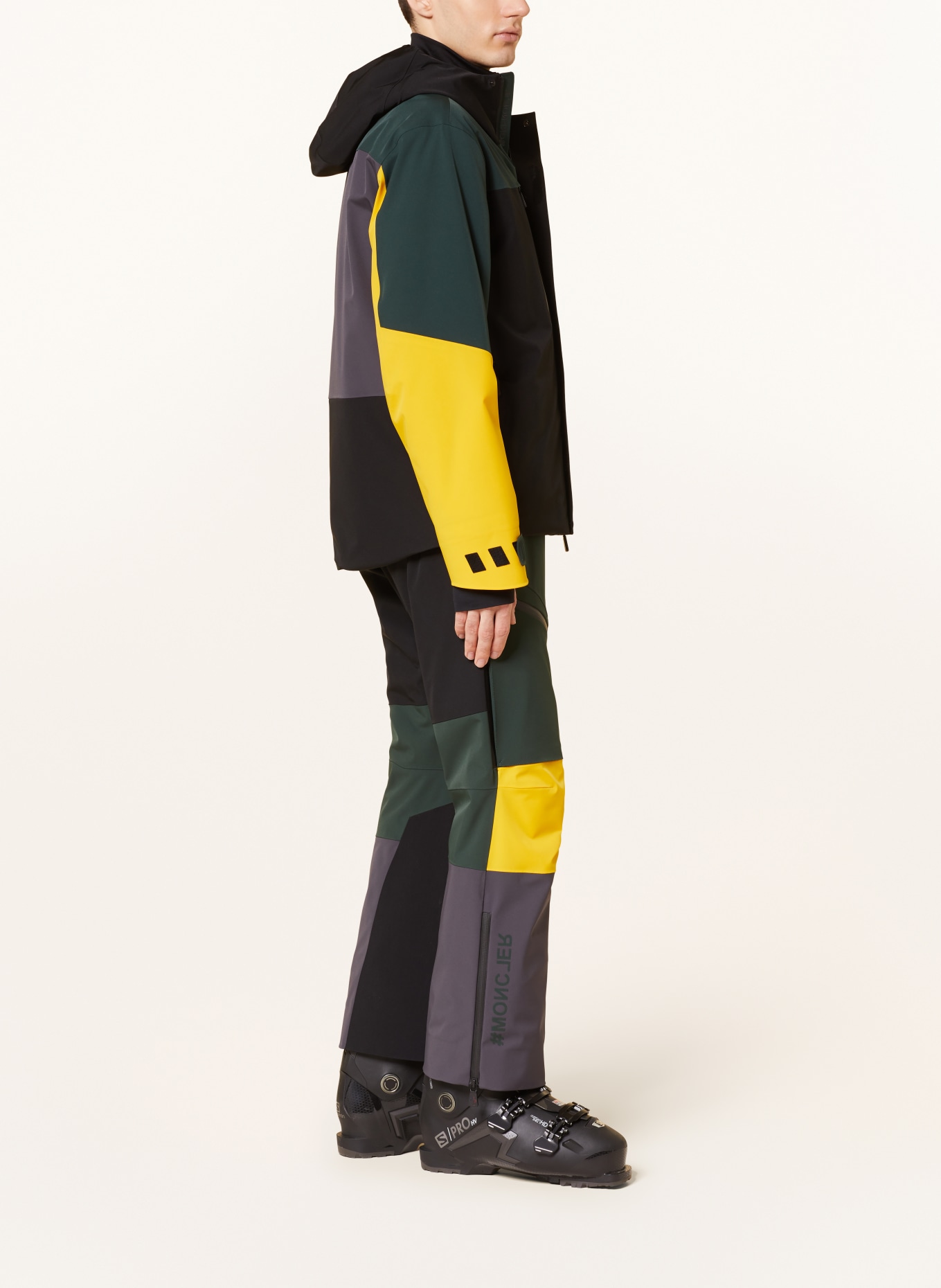 MONCLER GRENOBLE Down ski jacket CERNIAT, Color: BLACK/ DARK GREEN/ DARK YELLOW (Image 3)