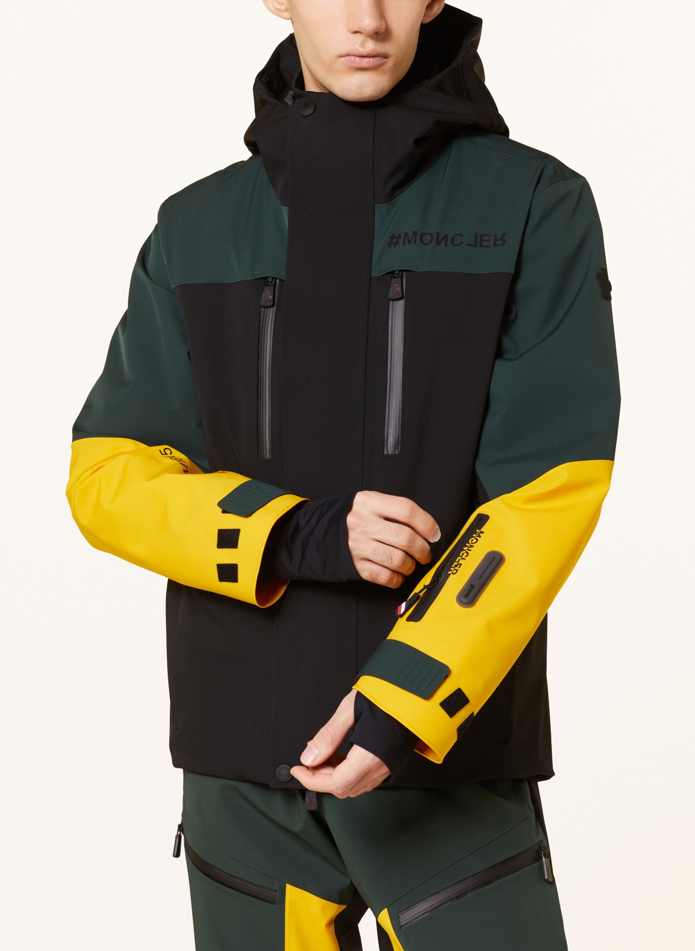 MONCLER GRENOBLE Down ski jacket CERNIAT, Color: BLACK/ DARK GREEN/ DARK YELLOW (Image 5)