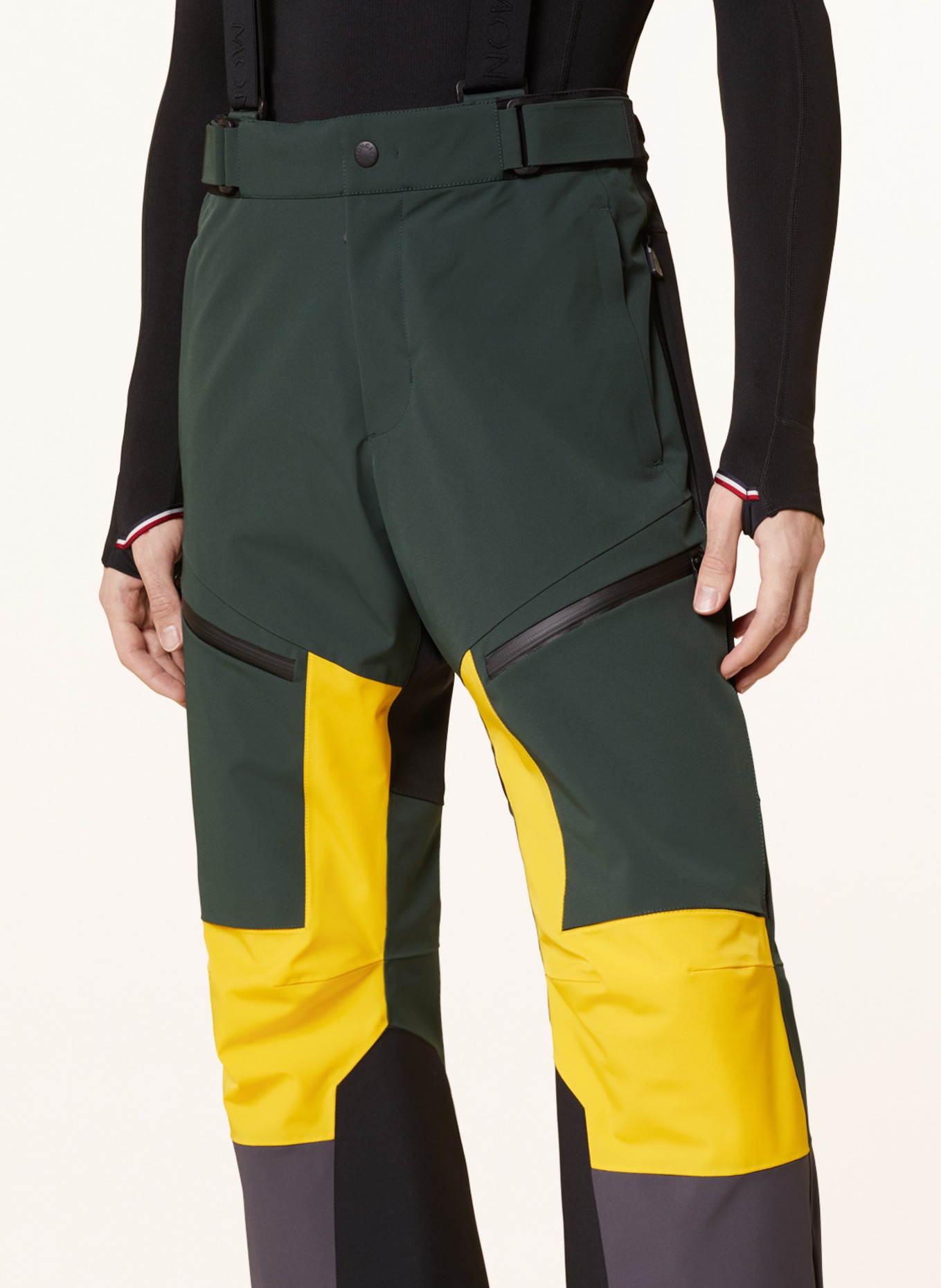 MONCLER GRENOBLE Spodnie narciarskie, Kolor: CZARNY/ CIEMNOZIELONY/ CIEMNOŻÓŁTY (Obrazek 5)