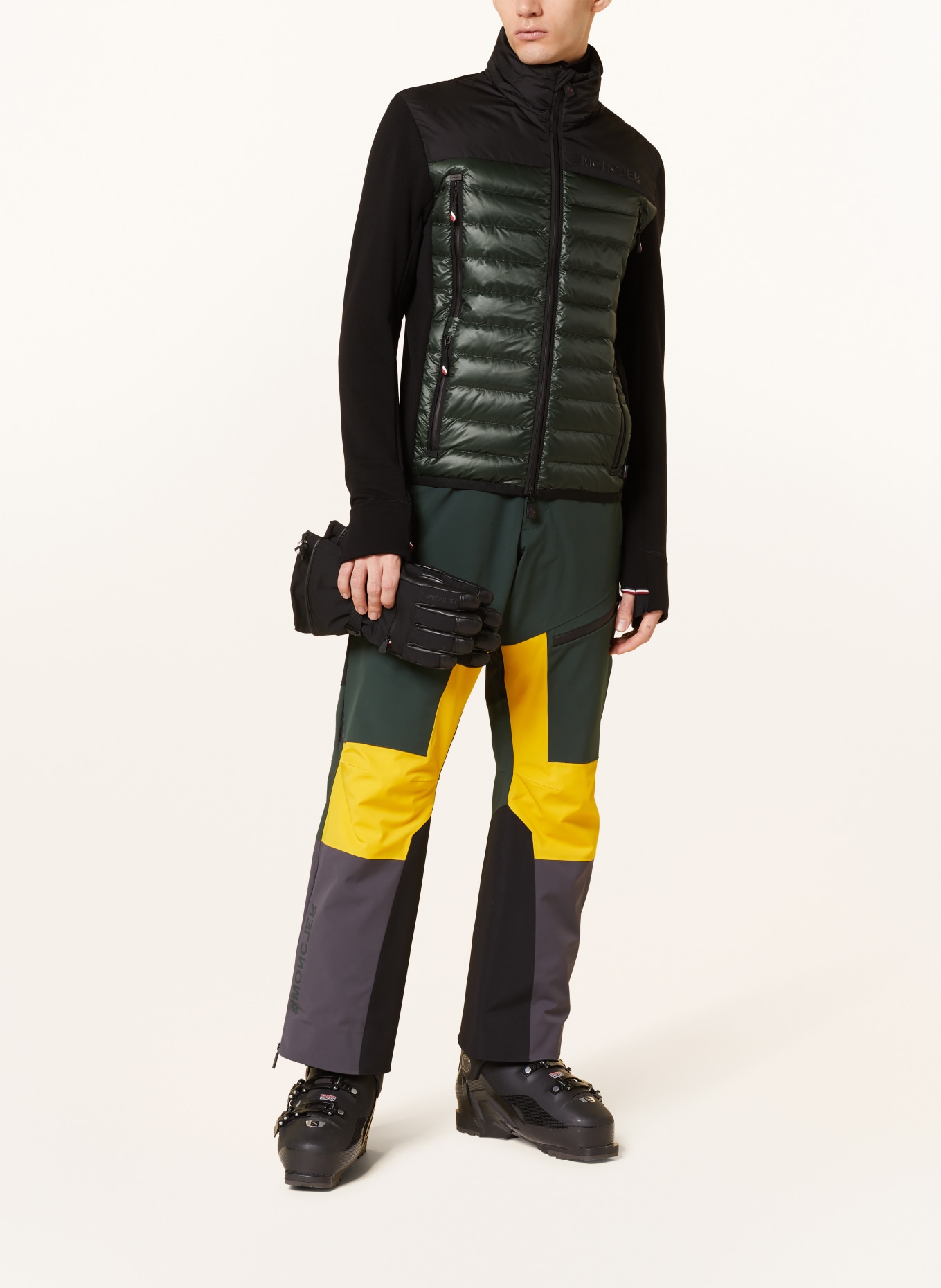 MONCLER GRENOBLE Hybrid sweat jacket, Color: BLACK/ DARK GREEN (Image 2)