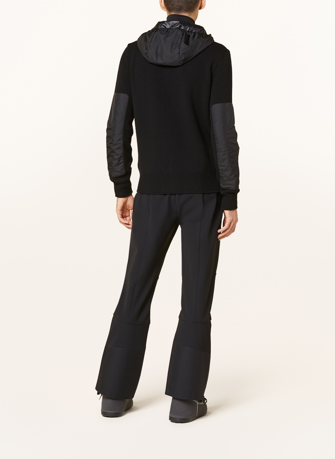 MONCLER GRENOBLE Cardigan in mixed materials, Color: BLACK (Image 3)